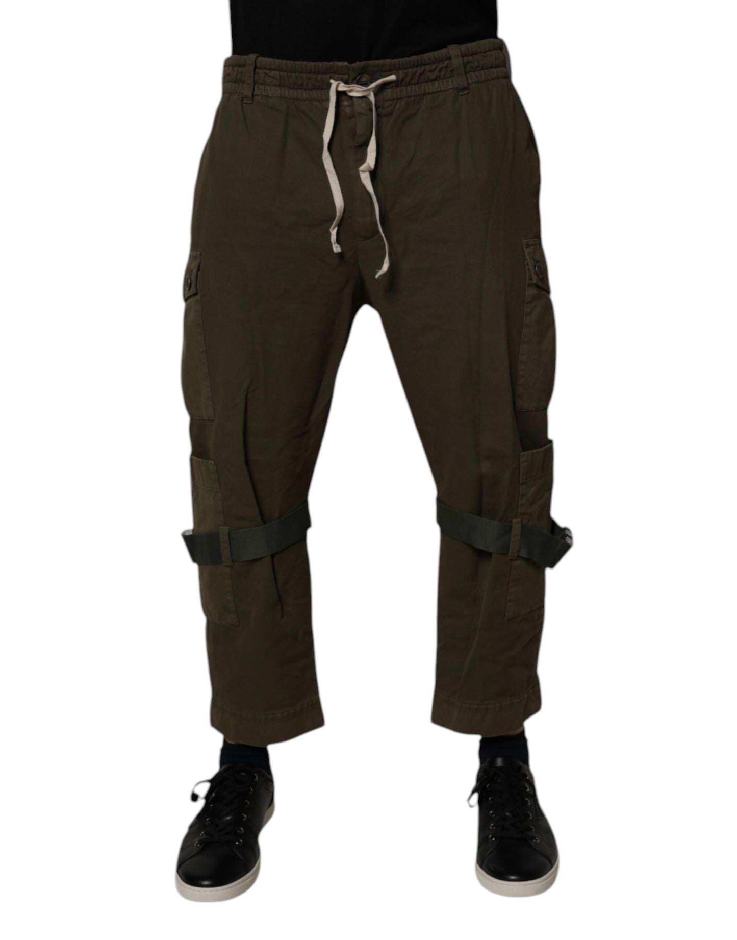 Dolce & Gabbana Brown Cotton Stretch Cargo Pants by Dolce & Gabbana