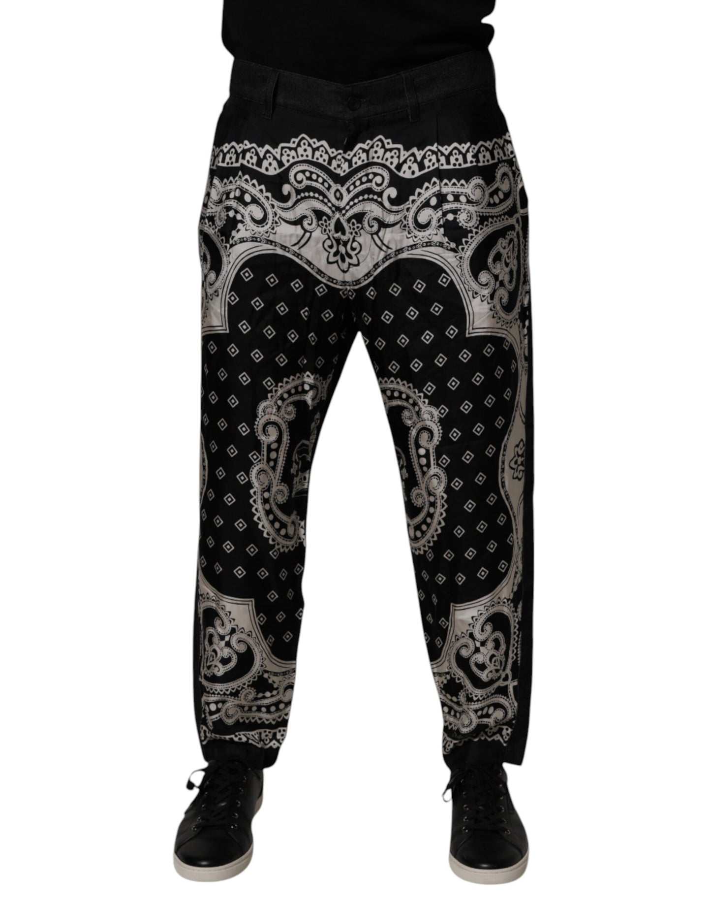 Dolce & Gabbana Black Bandana Cotton Skinny Denim Jeans by Dolce & Gabbana