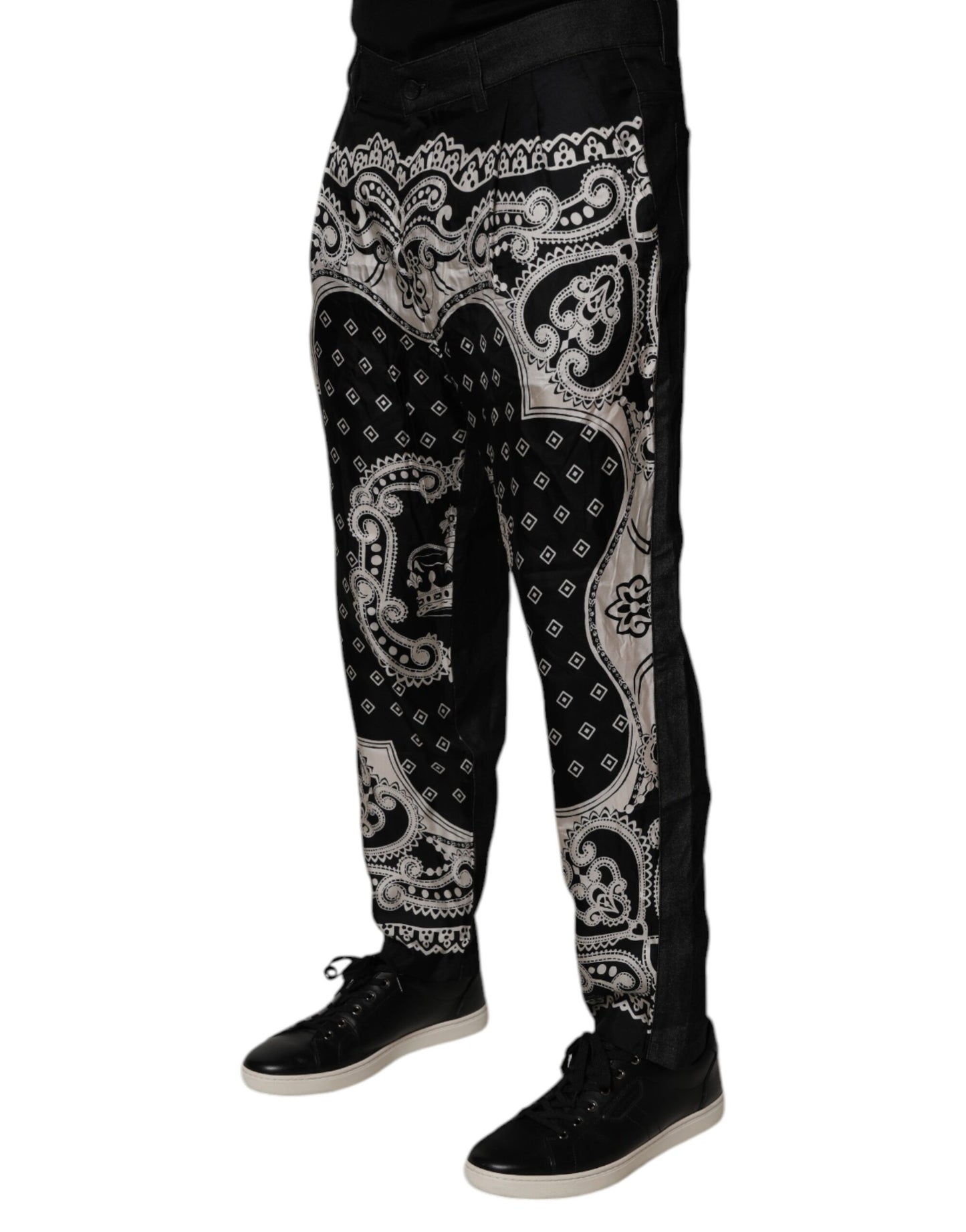 Dolce & Gabbana Black Bandana Cotton Skinny Denim Jeans by Dolce & Gabbana