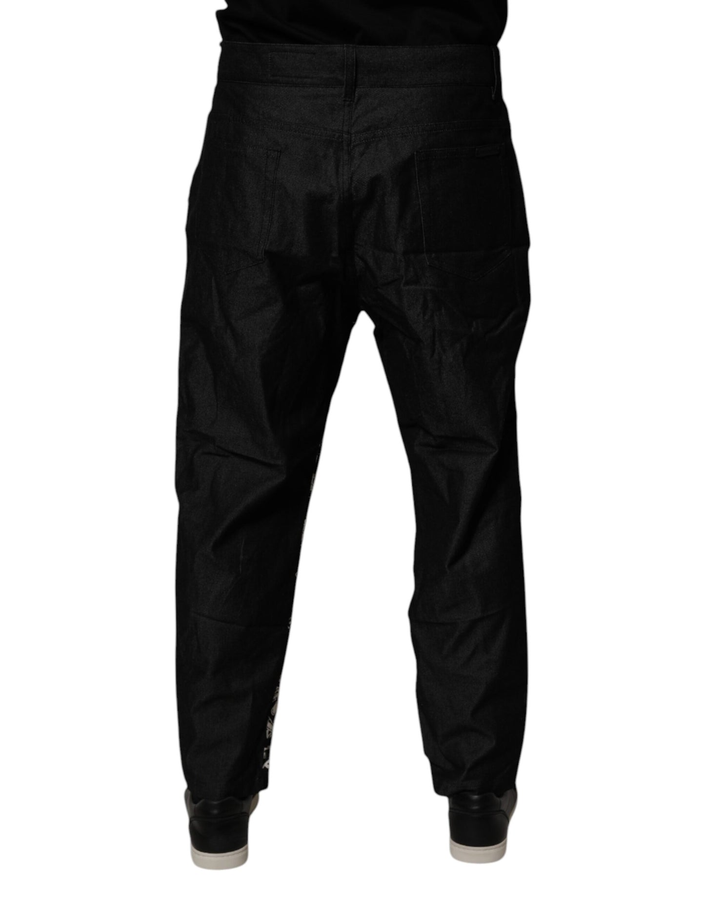 Dolce & Gabbana Black Bandana Cotton Skinny Denim Jeans by Dolce & Gabbana