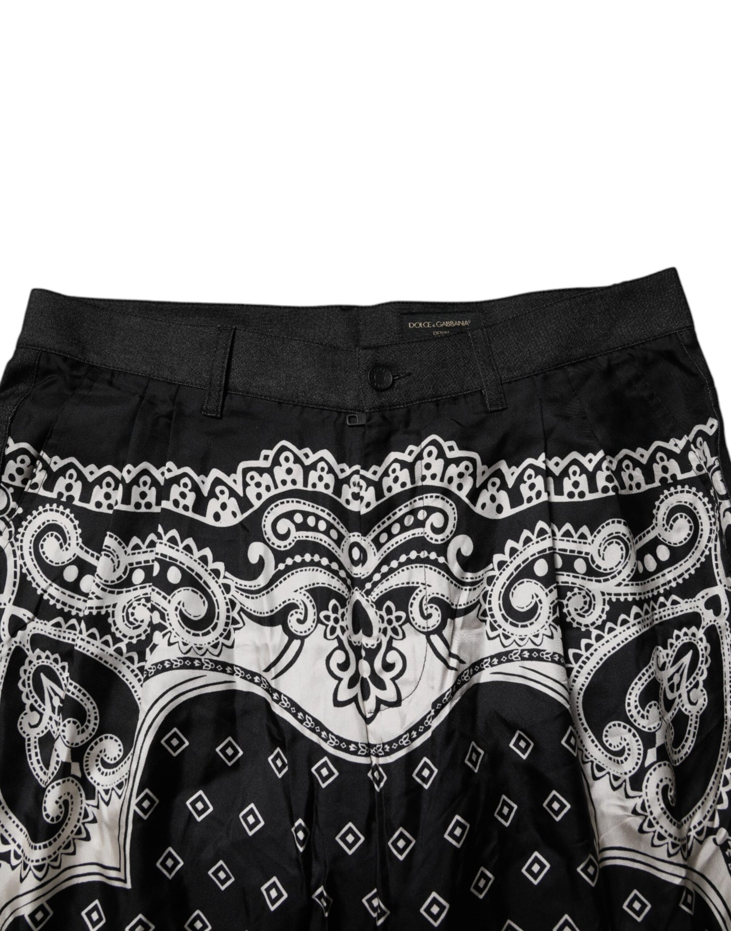 Dolce & Gabbana Black Bandana Cotton Skinny Denim Jeans by Dolce & Gabbana
