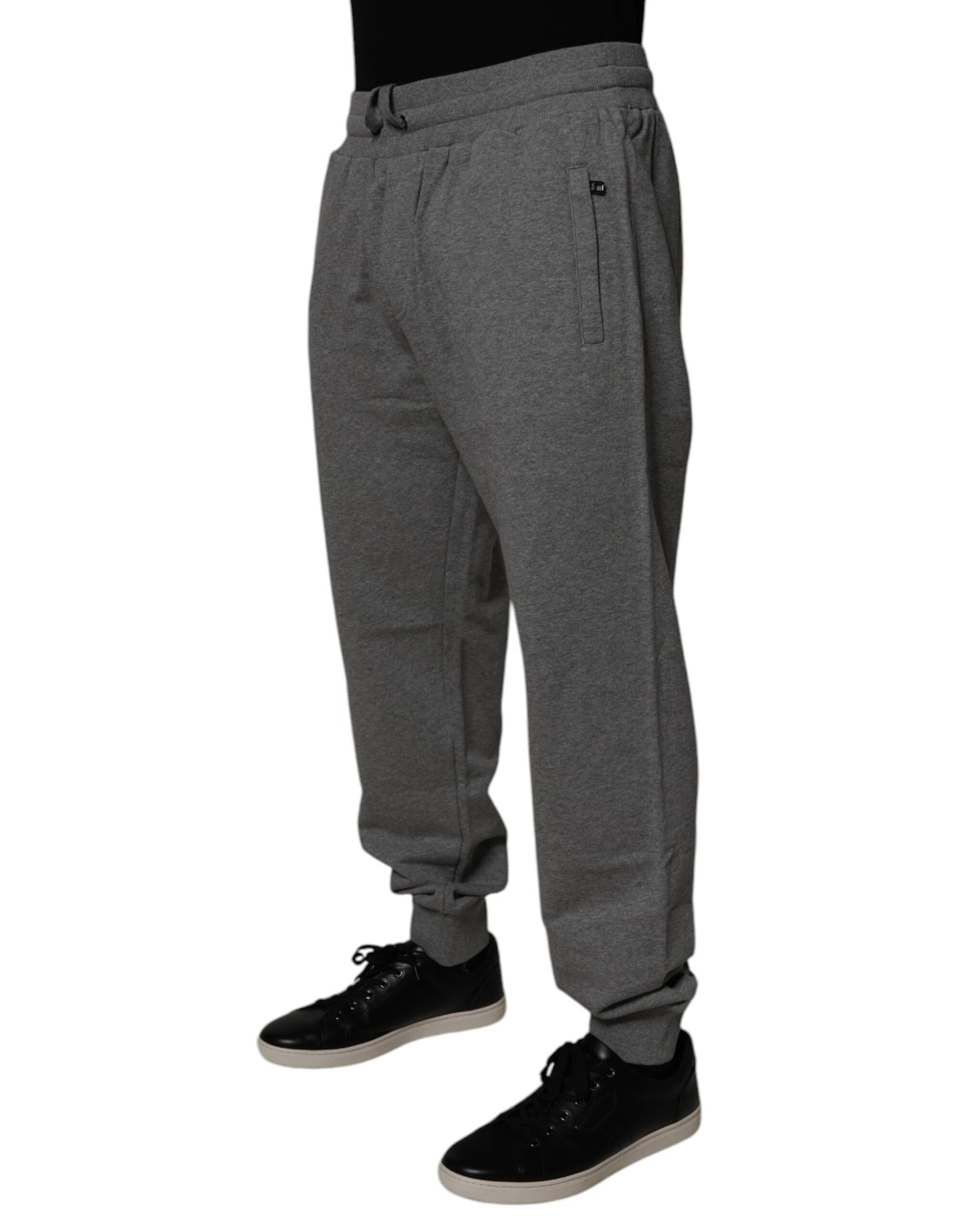 Dolce & Gabbana Gray Logo Cotton Jogger Men Sweatpants Pants by Dolce & Gabbana