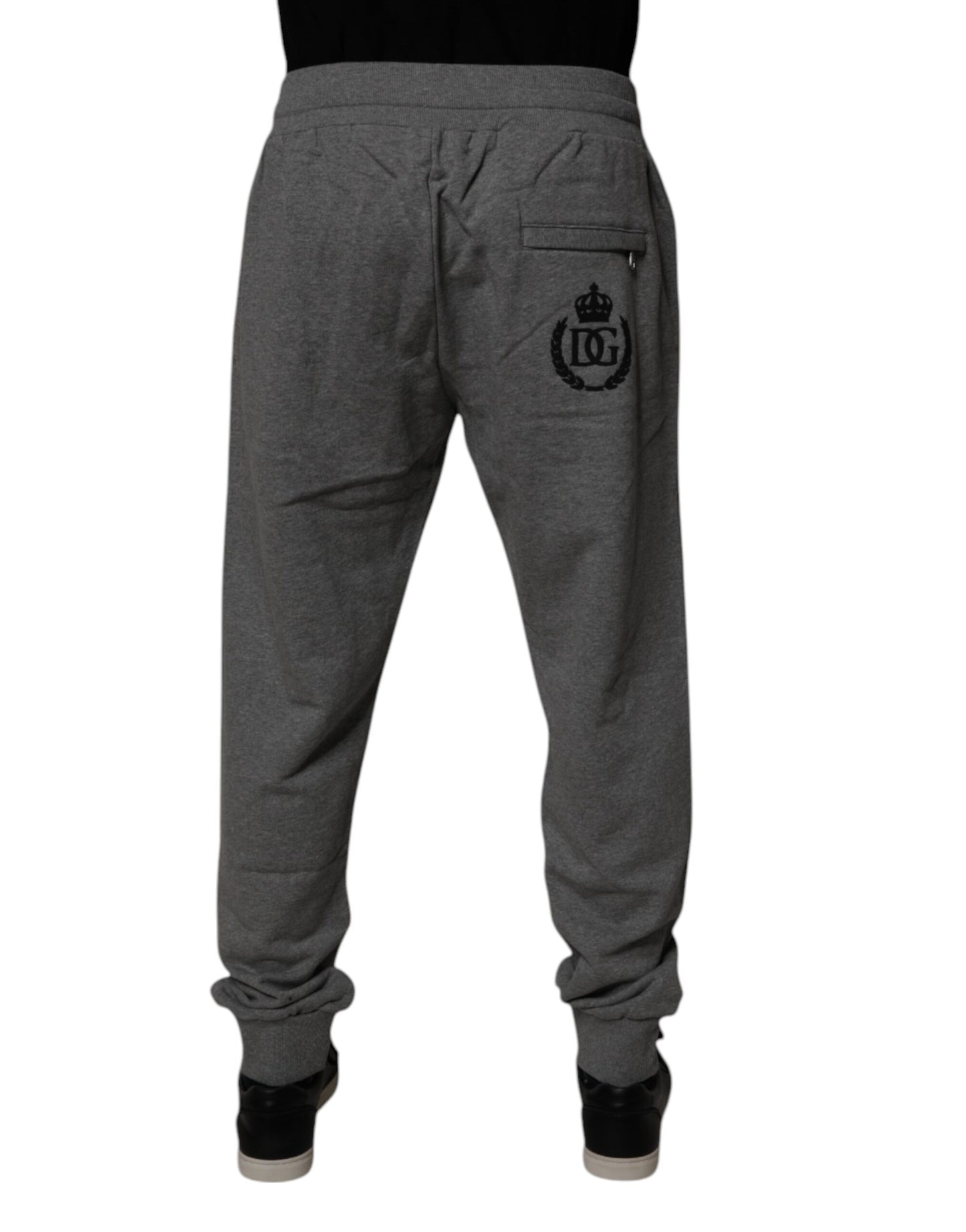 Dolce & Gabbana Gray Logo Cotton Jogger Men Sweatpants Pants by Dolce & Gabbana