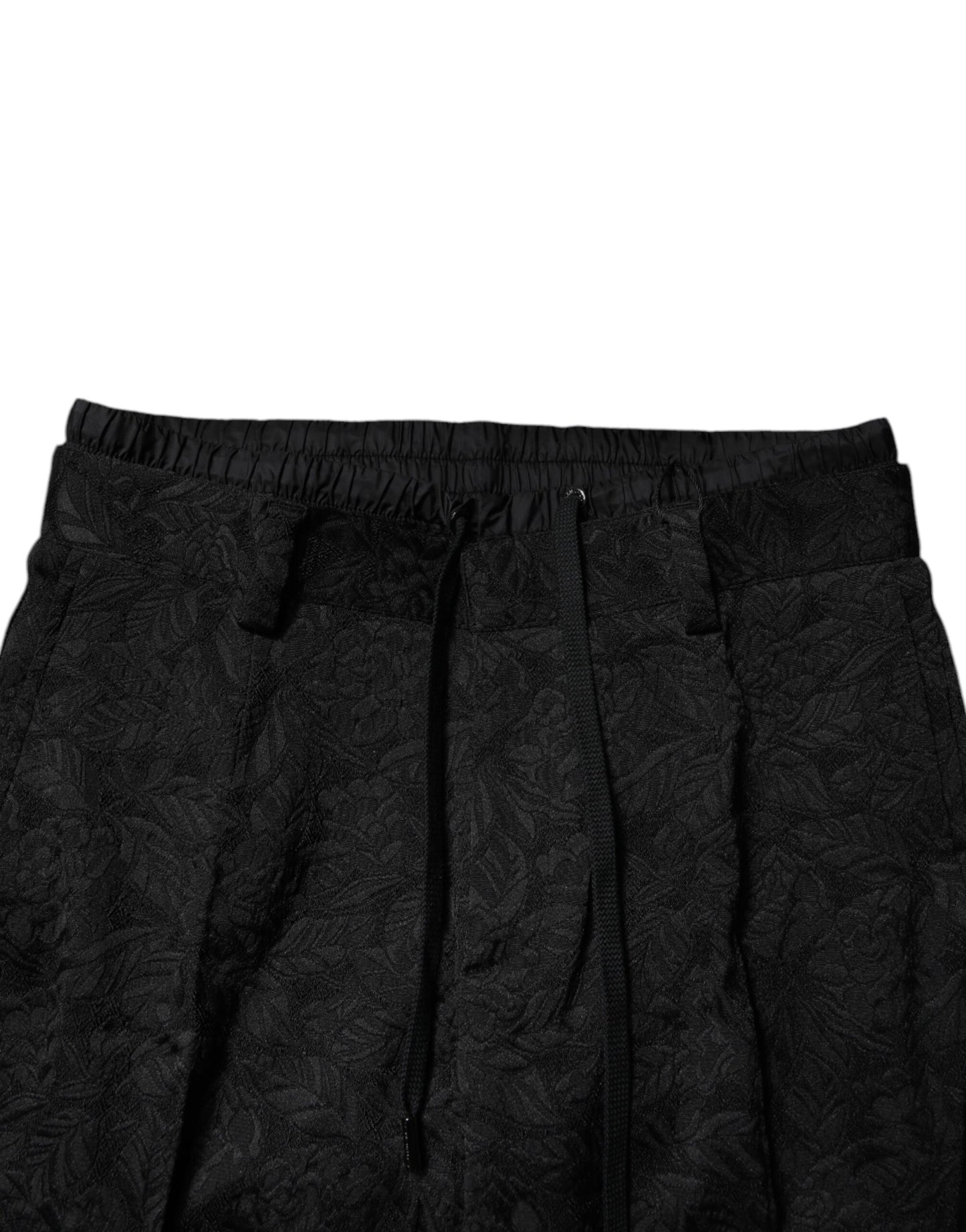 Dolce & Gabbana Black Brocade Polyester Skinny Dress Pants by Dolce & Gabbana