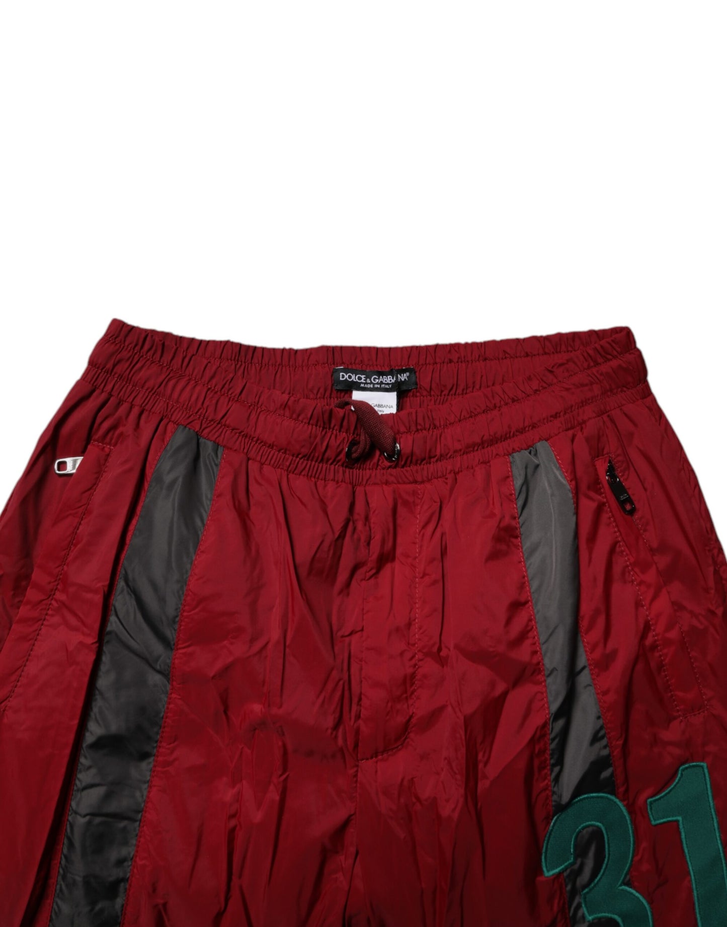 Dolce & Gabbana Maroon Nylon Men Jogger Sweatpants Pants by Dolce & Gabbana