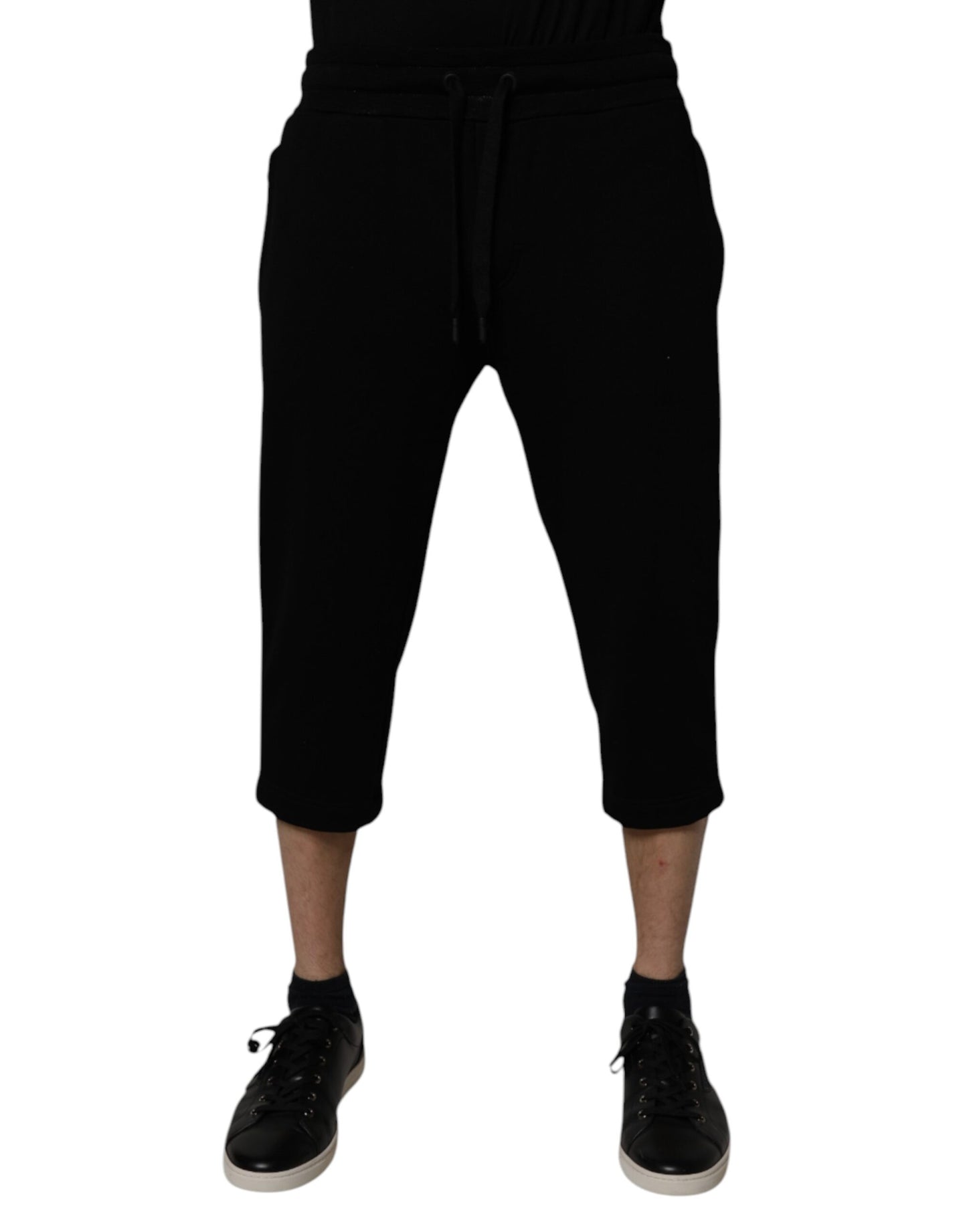 Dolce & Gabbana Black Cotton Blend Cropped Sweatpants Pants by Dolce & Gabbana