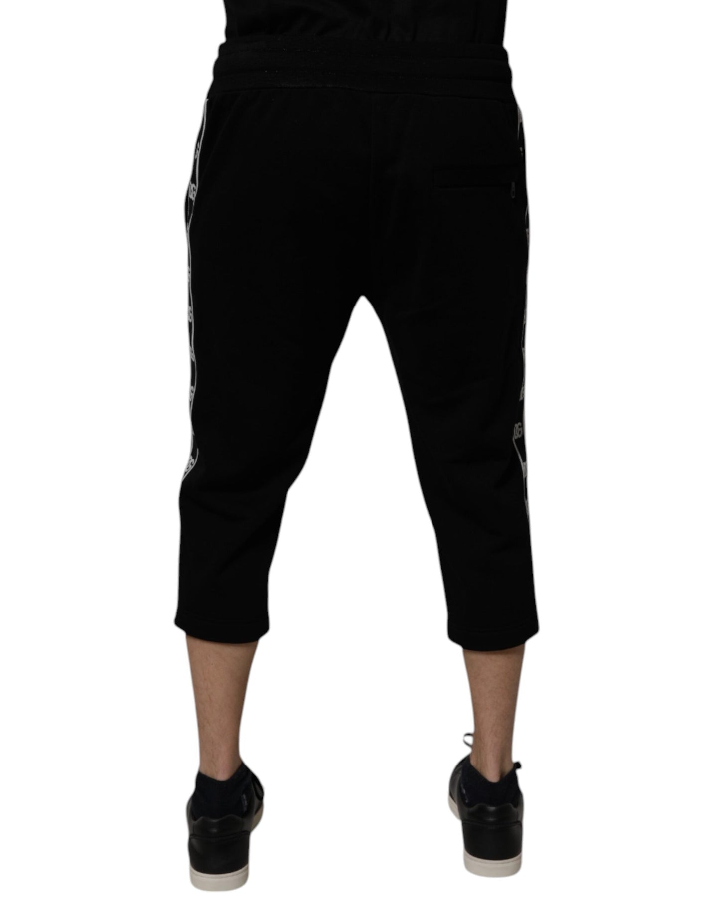 Dolce & Gabbana Black Cotton Blend Cropped Sweatpants Pants by Dolce & Gabbana