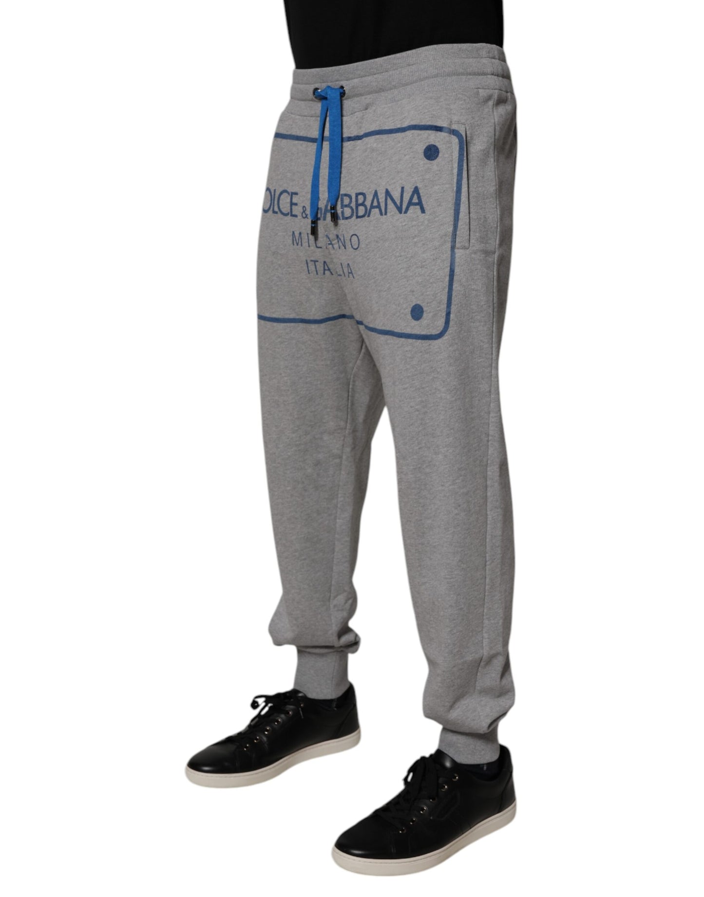 Dolce & Gabbana Gray Logo Cotton Men Jogger Sweatpants Pants by Dolce & Gabbana