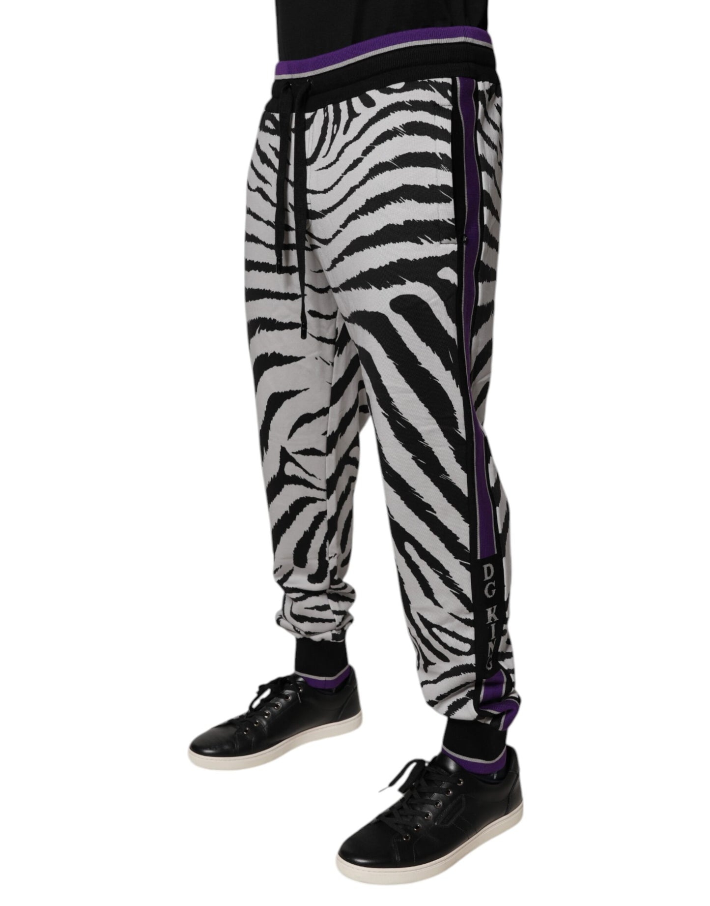 Dolce & Gabbana Black White Zebra Men Jogger Sweatpants Pants by Dolce & Gabbana