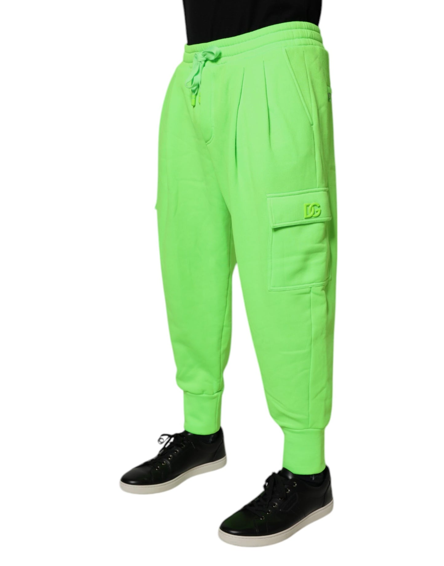 Dolce & Gabbana Neon Green Cargo Jogger Men Sweatpants Pants by Dolce & Gabbana