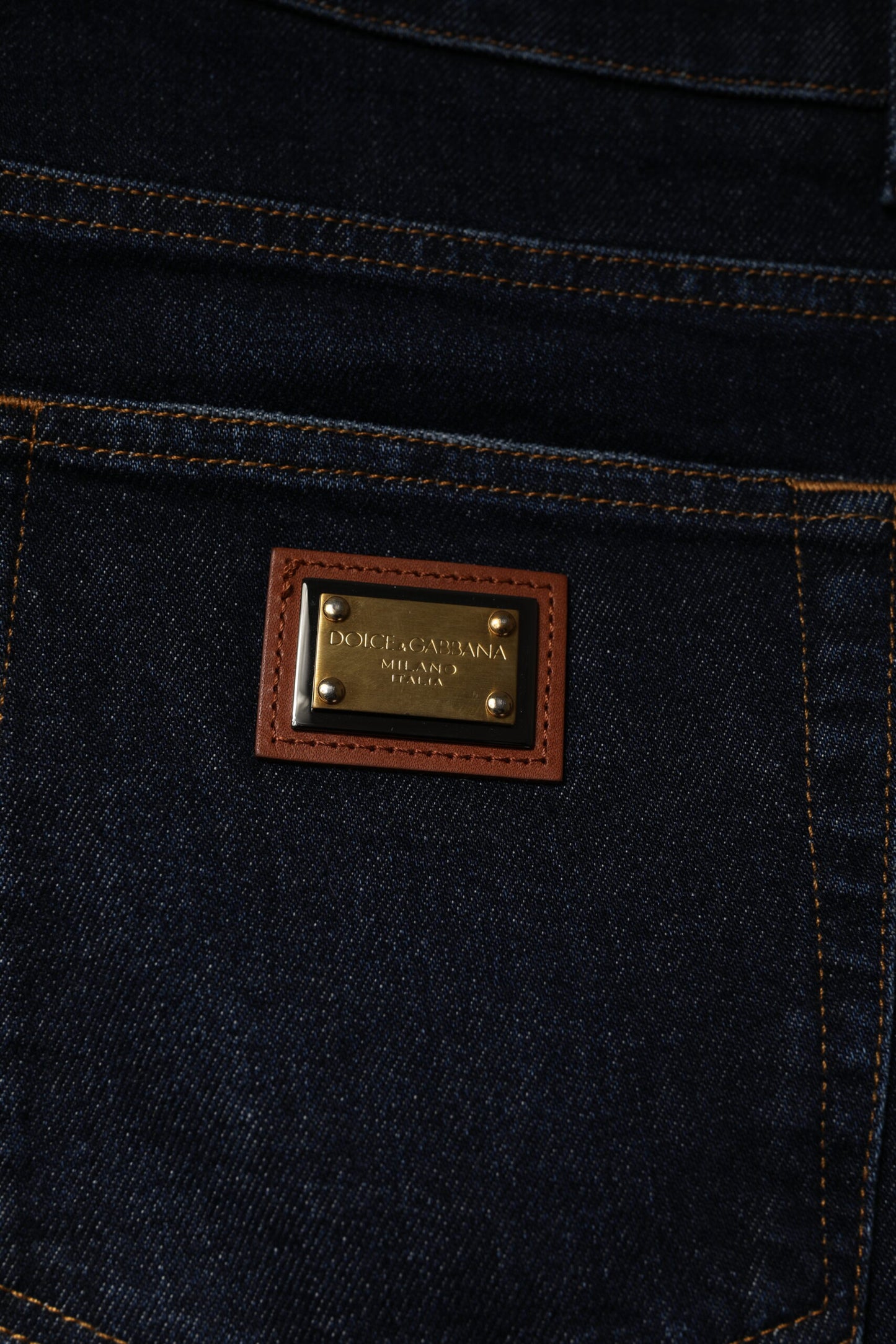 Dolce & Gabbana Dark Blue Cotton Stretch Skinny Denim Jeans by Dolce & Gabbana