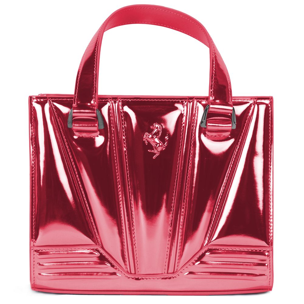 Sac à main en cuir fuchsia Ferrari