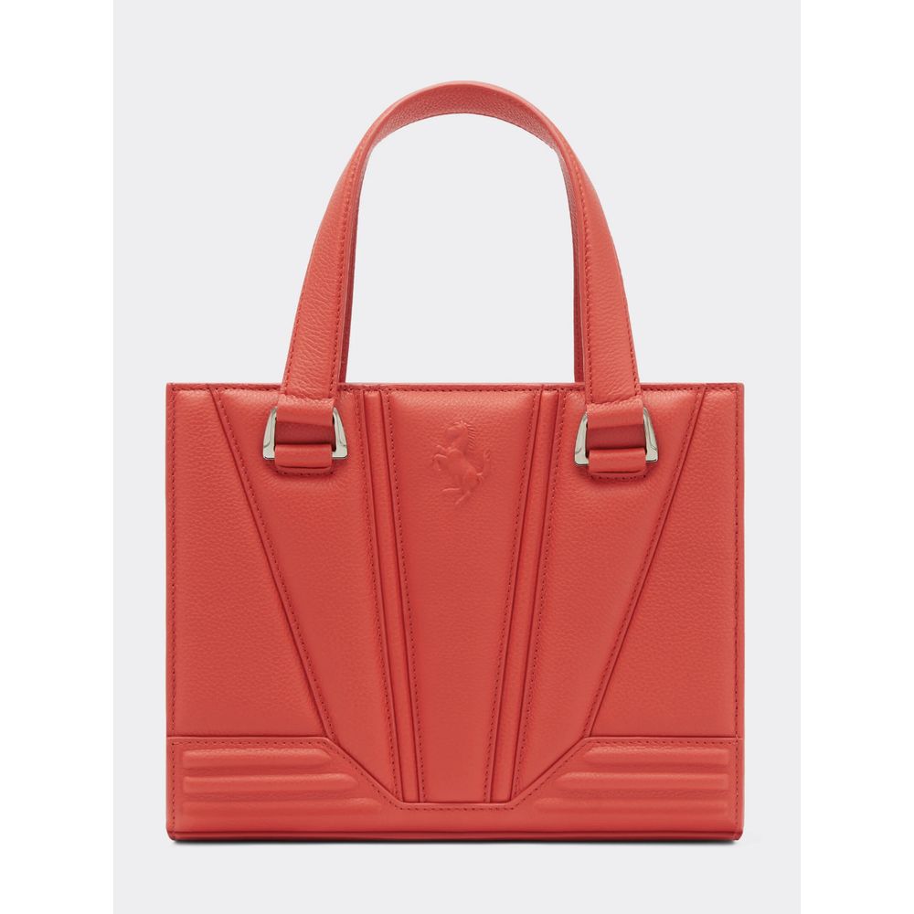 Sac à main en cuir rouge Ferrari