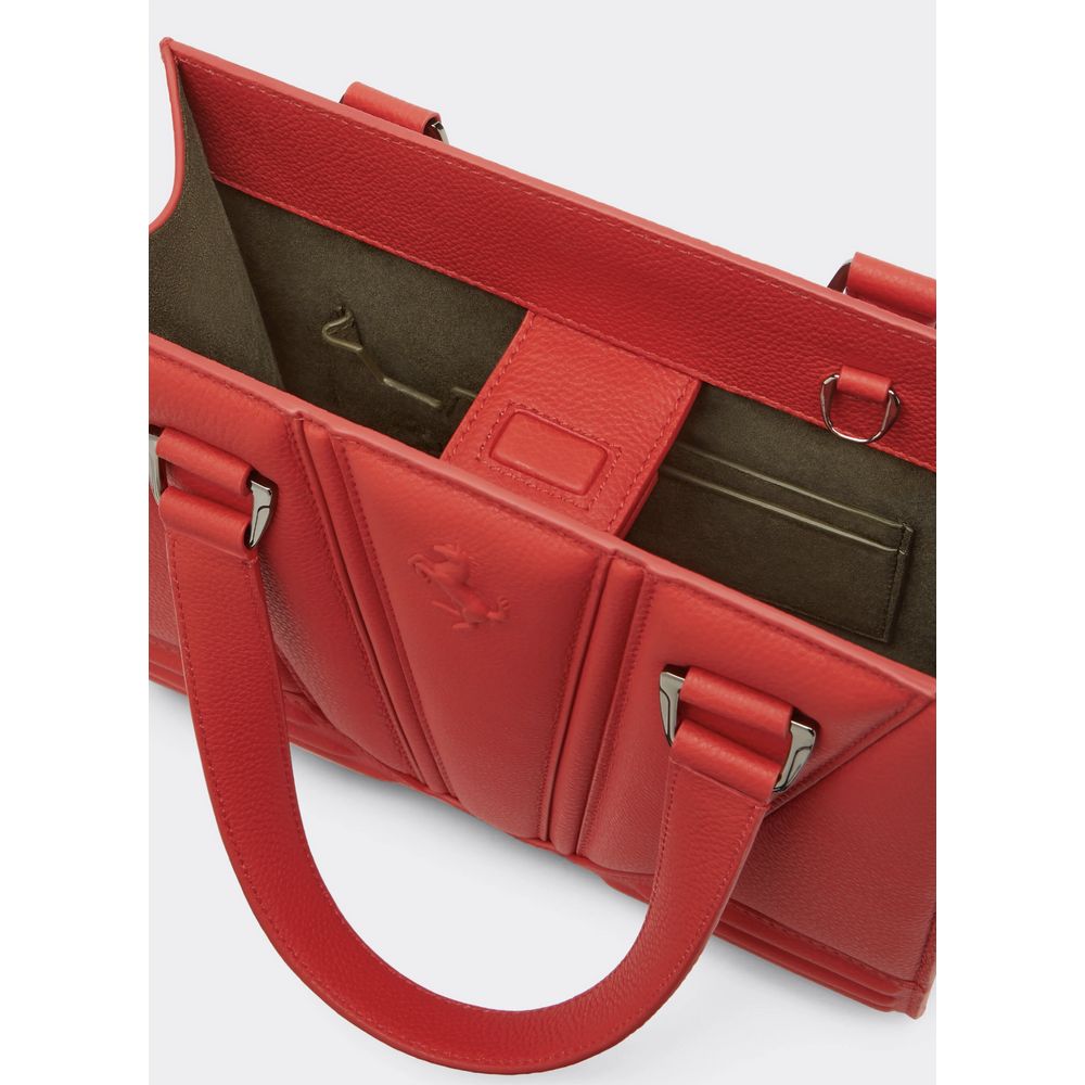 Sac à main en cuir rouge Ferrari