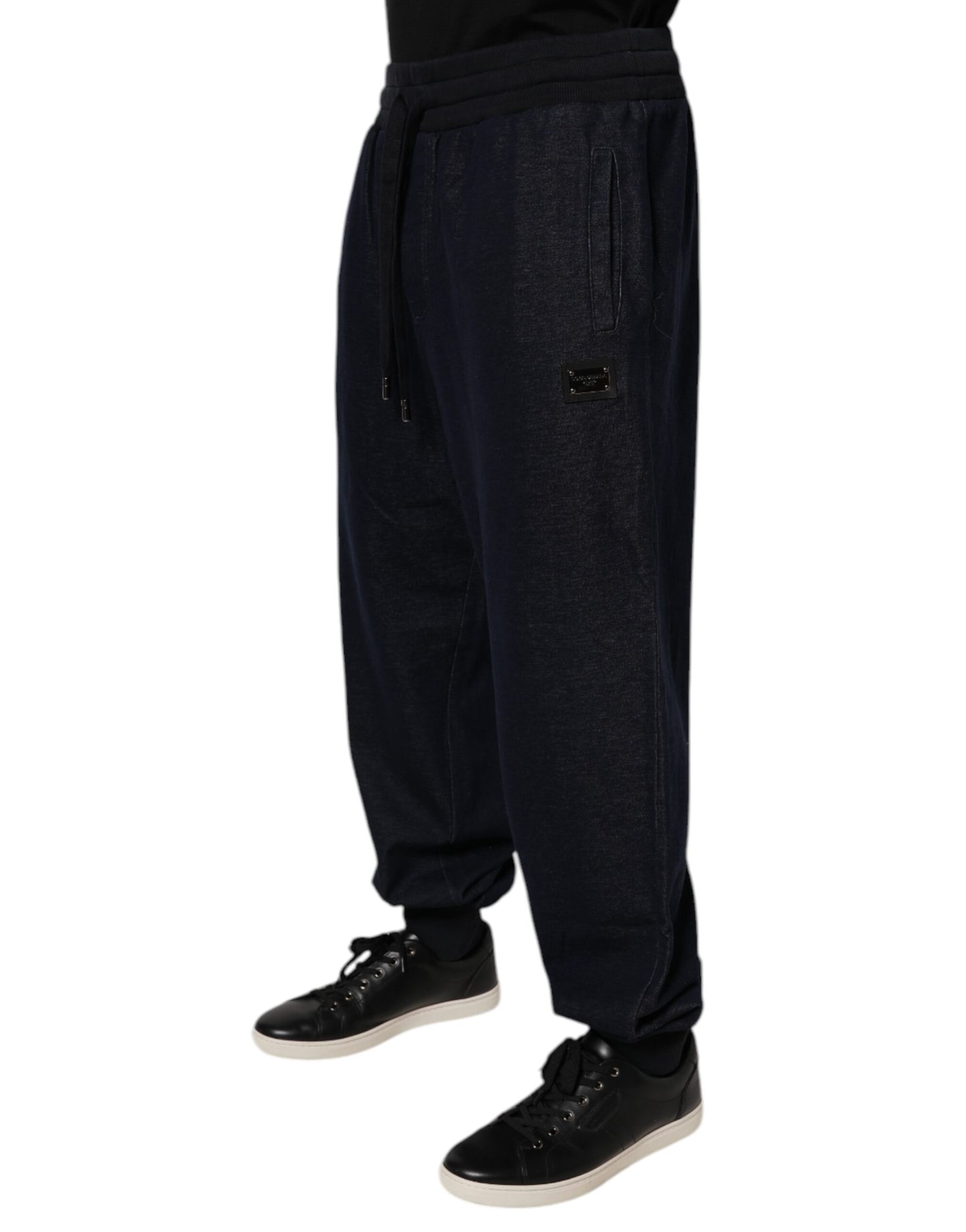 Dolce & Gabbana Black Jacquard Cotton Jogger Sweatpants Pants by Dolce & Gabbana