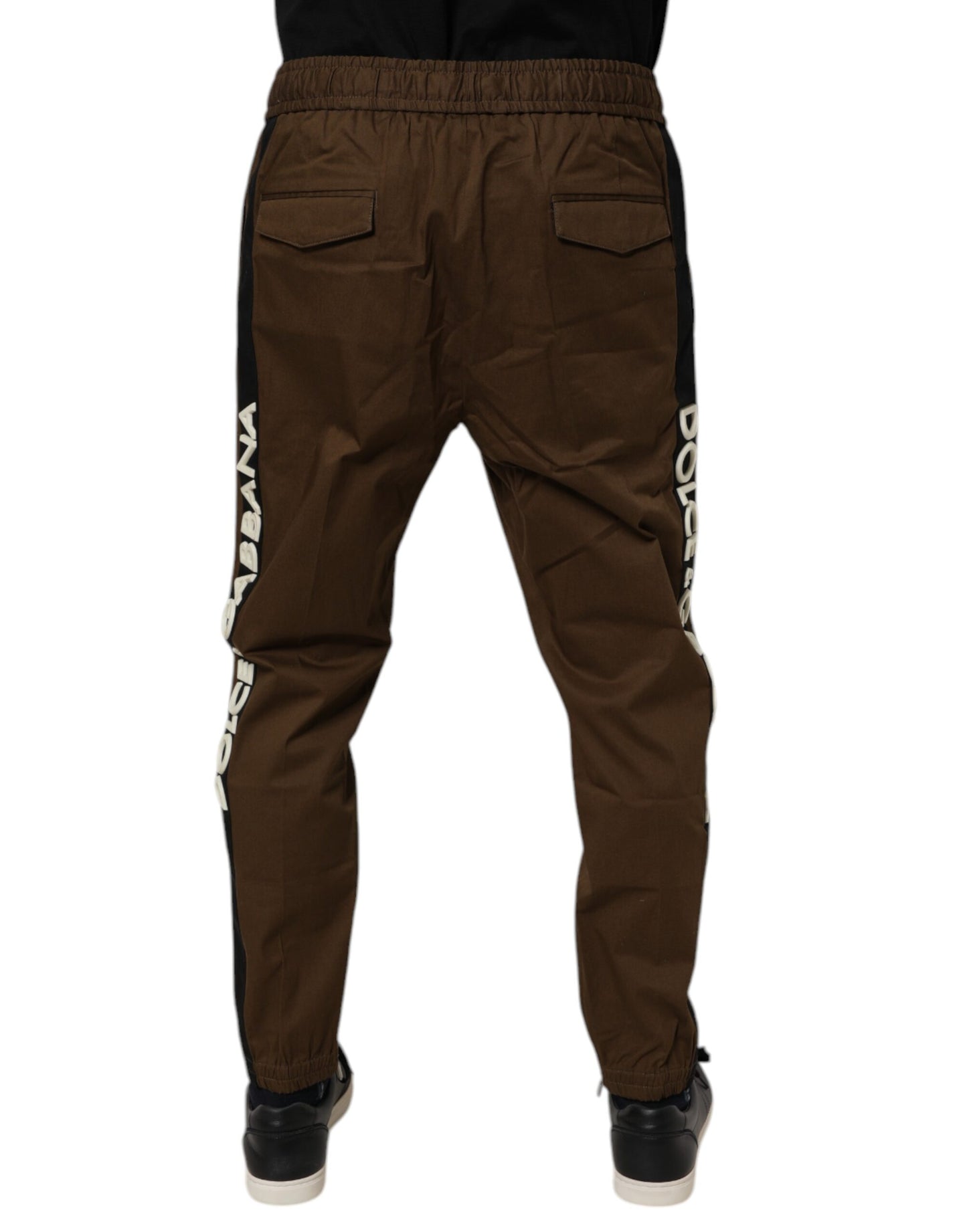Dolce & Gabbana Brown Cotton Stretch Jogger Sweatpants Pants by Dolce & Gabbana