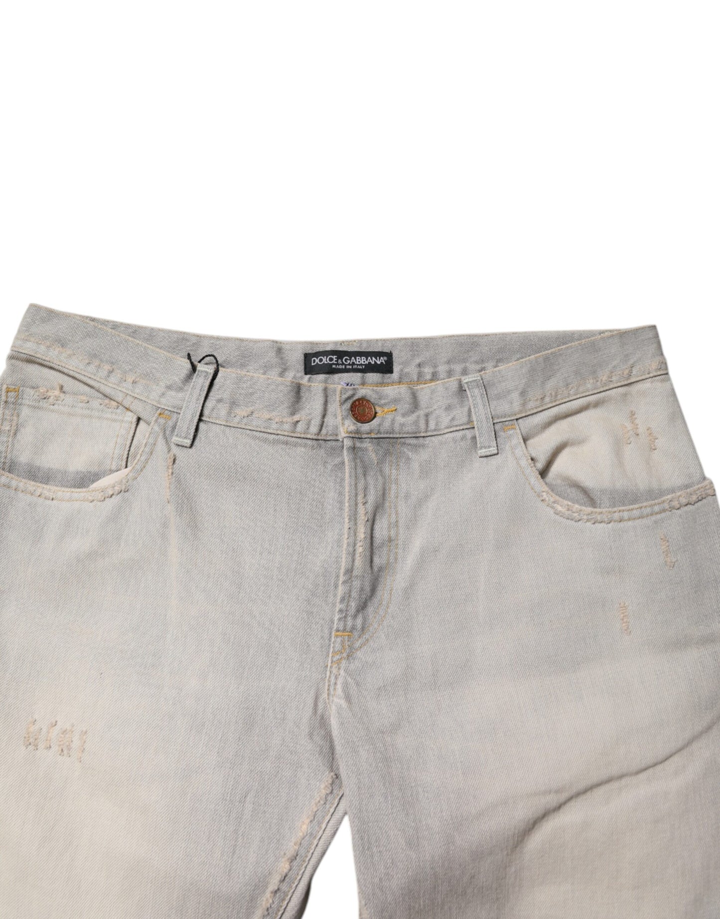 Dolce & Gabbana Light Gray Cotton Skinny Denim Jeans by Dolce & Gabbana