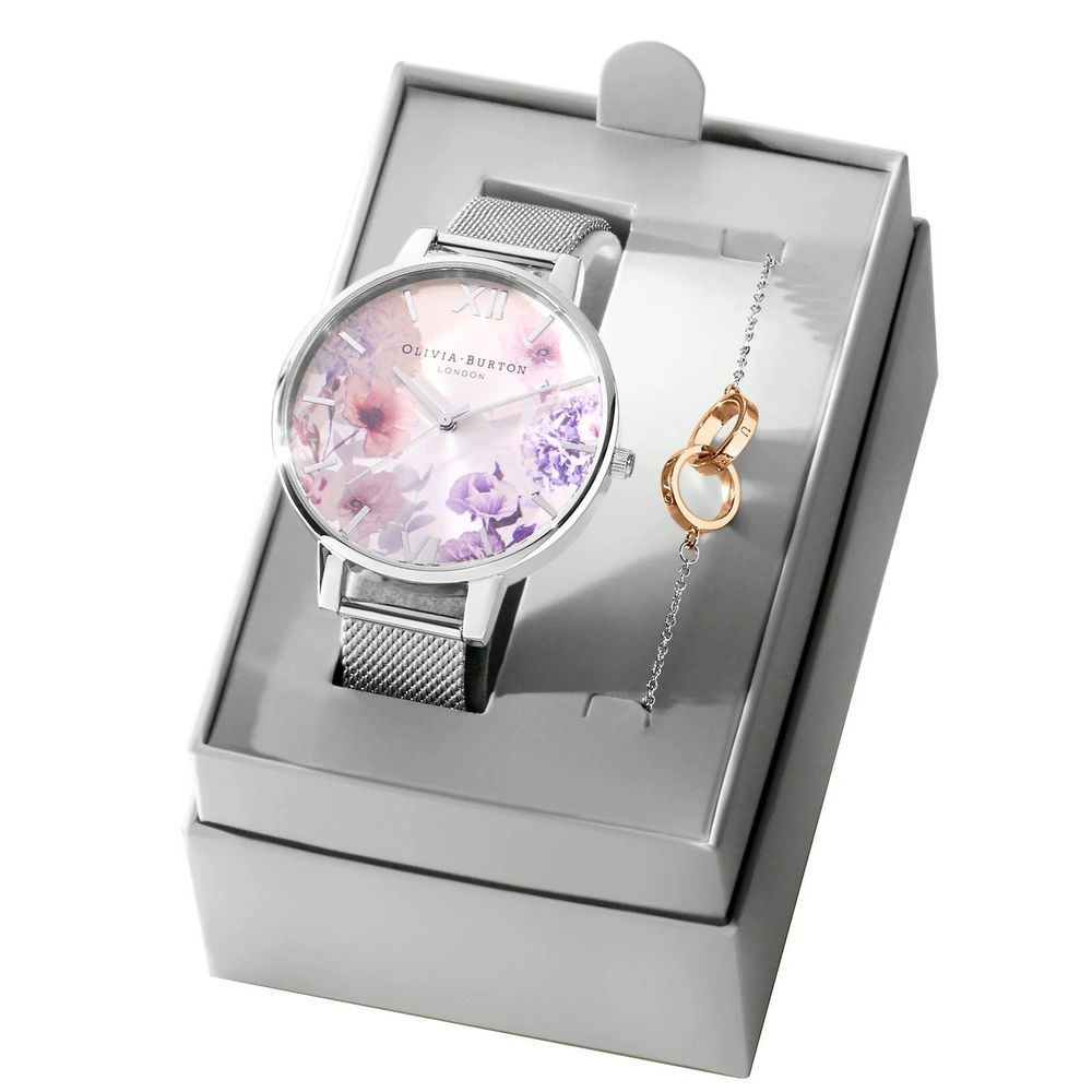 Montre Olivia Burton en acier inoxydable gris
