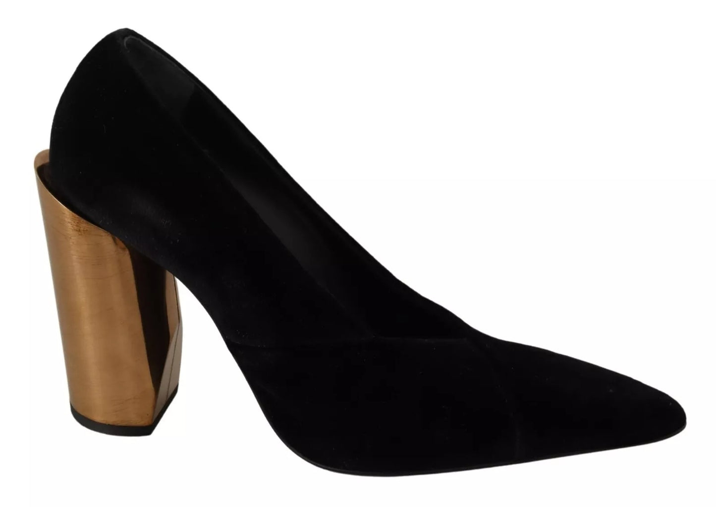 Escarpins à talons carrés en cuir suédé noir Jil Sander