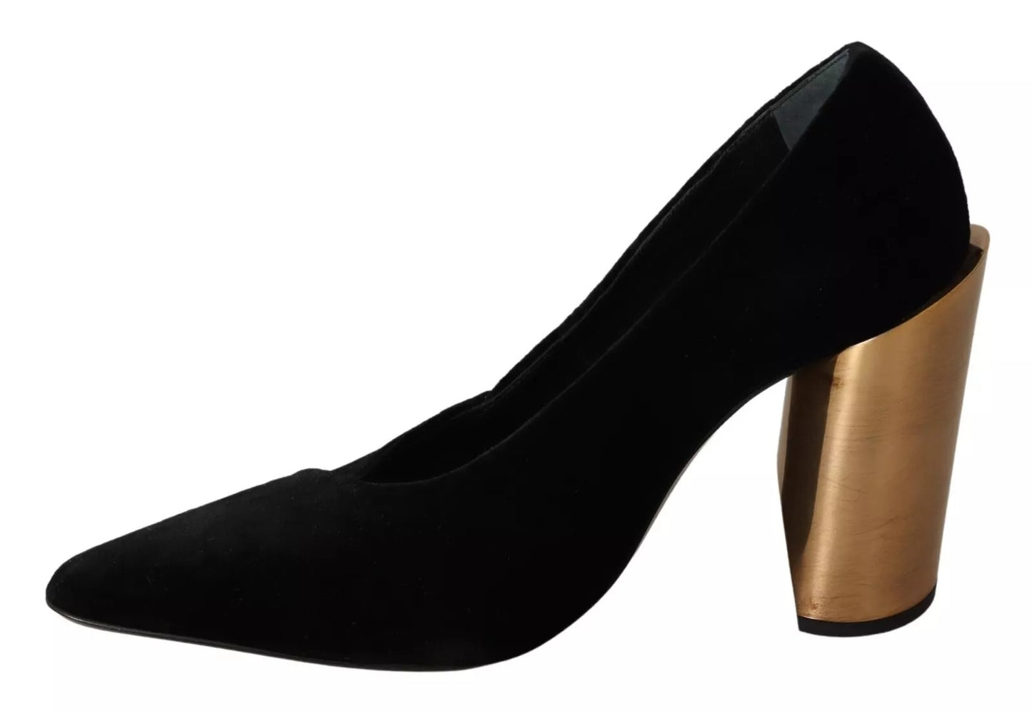 Escarpins à talons carrés en cuir suédé noir Jil Sander