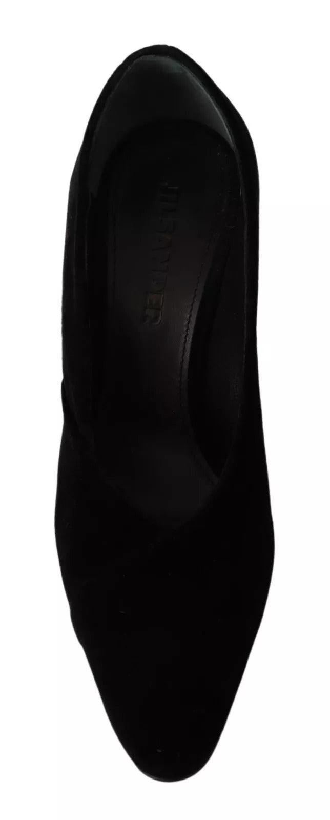 Escarpins à talons carrés en cuir suédé noir Jil Sander