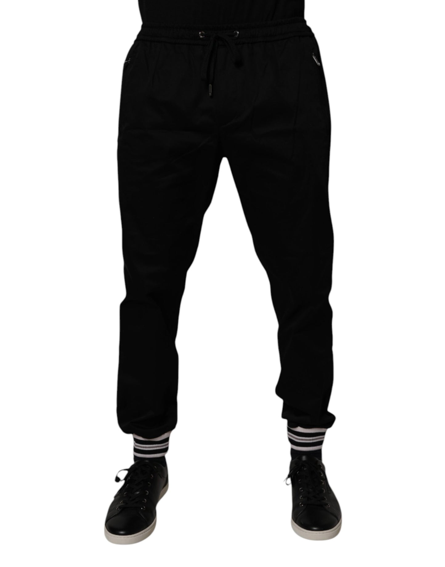 Dolce & Gabbana Black Cotton Stretch Jogger Sweatpants Pants by Dolce & Gabbana