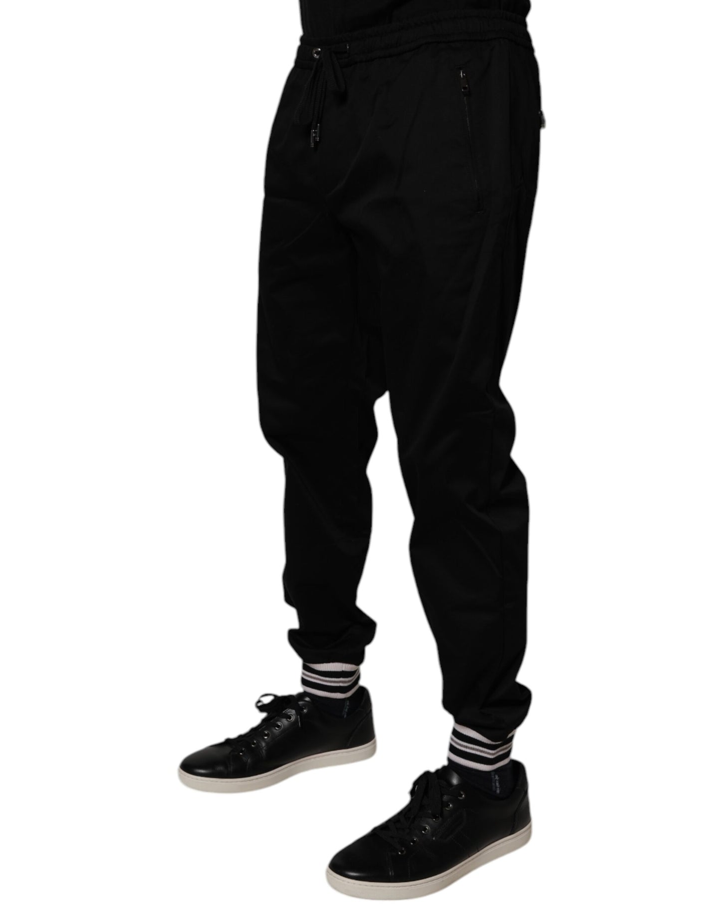 Dolce & Gabbana Black Cotton Stretch Jogger Sweatpants Pants by Dolce & Gabbana