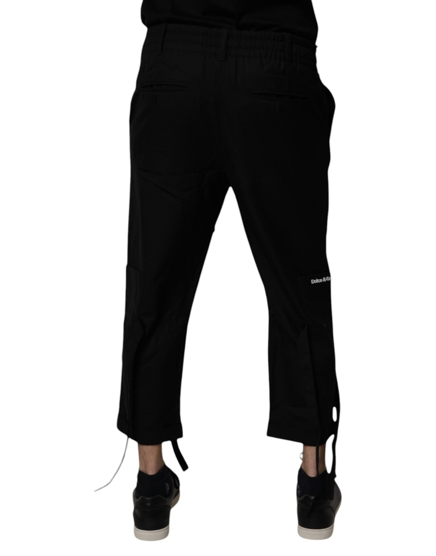 Dolce & Gabbana Black Polyester Men Cropped Pants by Dolce & Gabbana