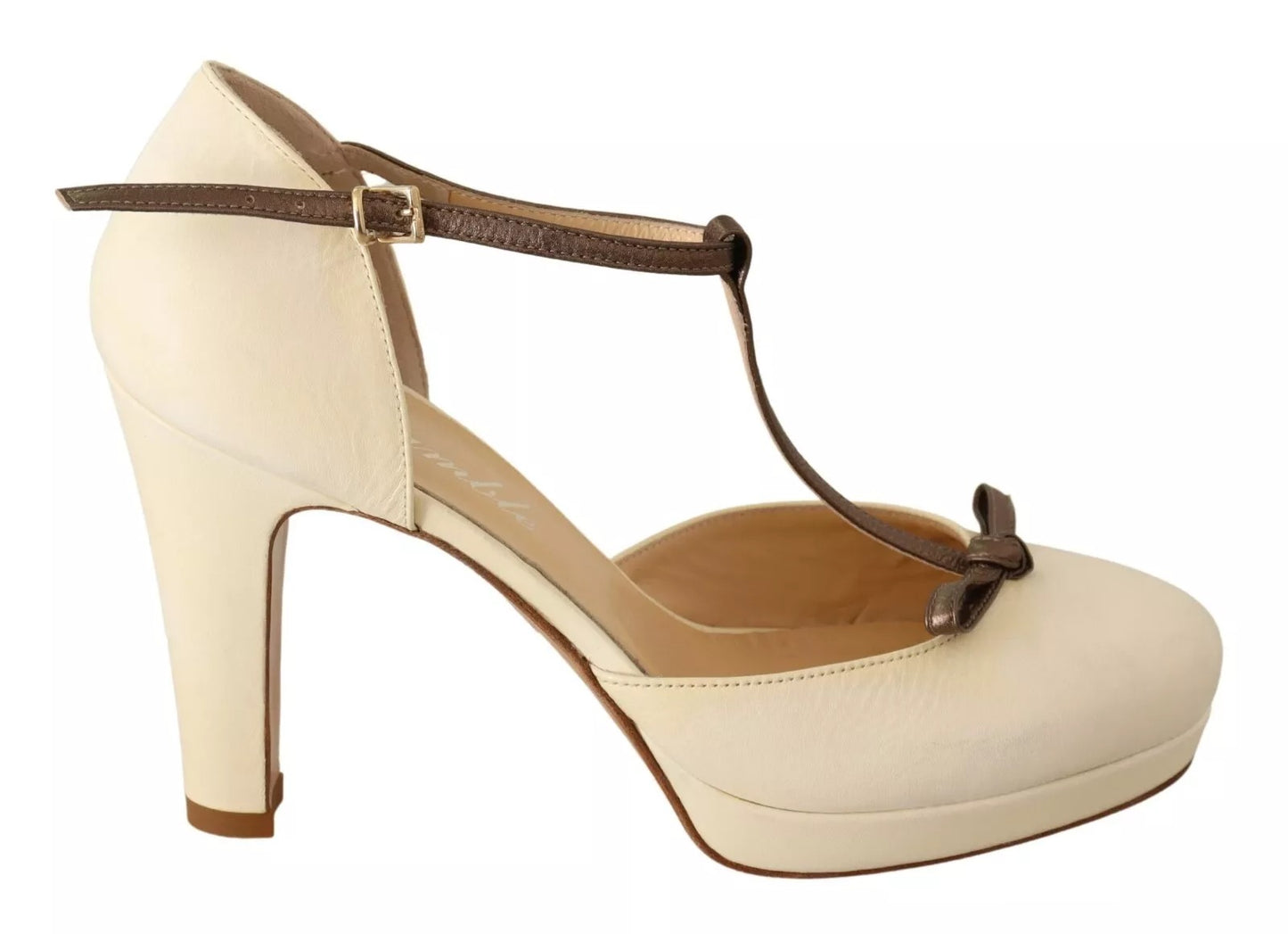 Escarpins à talons carrés beiges SERGIO LEVANTESI en cuir