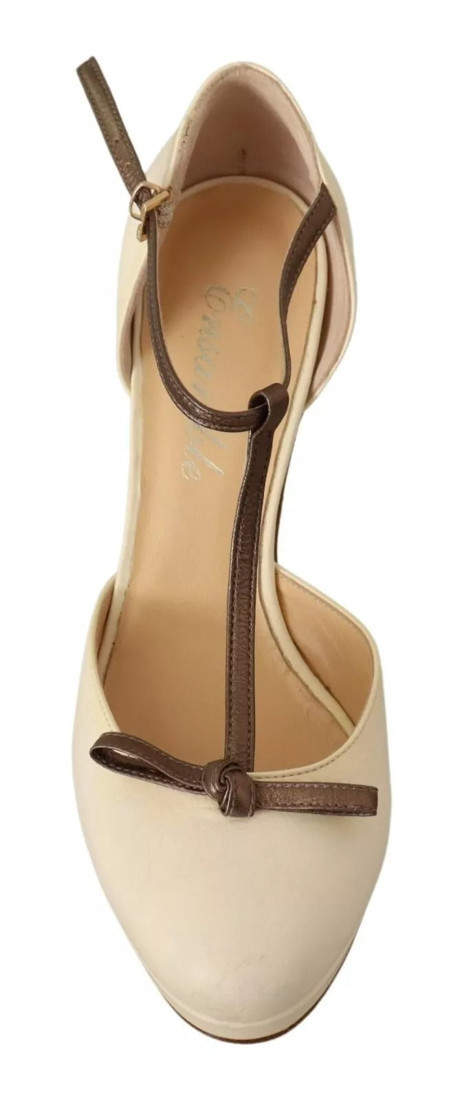 Escarpins à talons carrés beiges SERGIO LEVANTESI en cuir