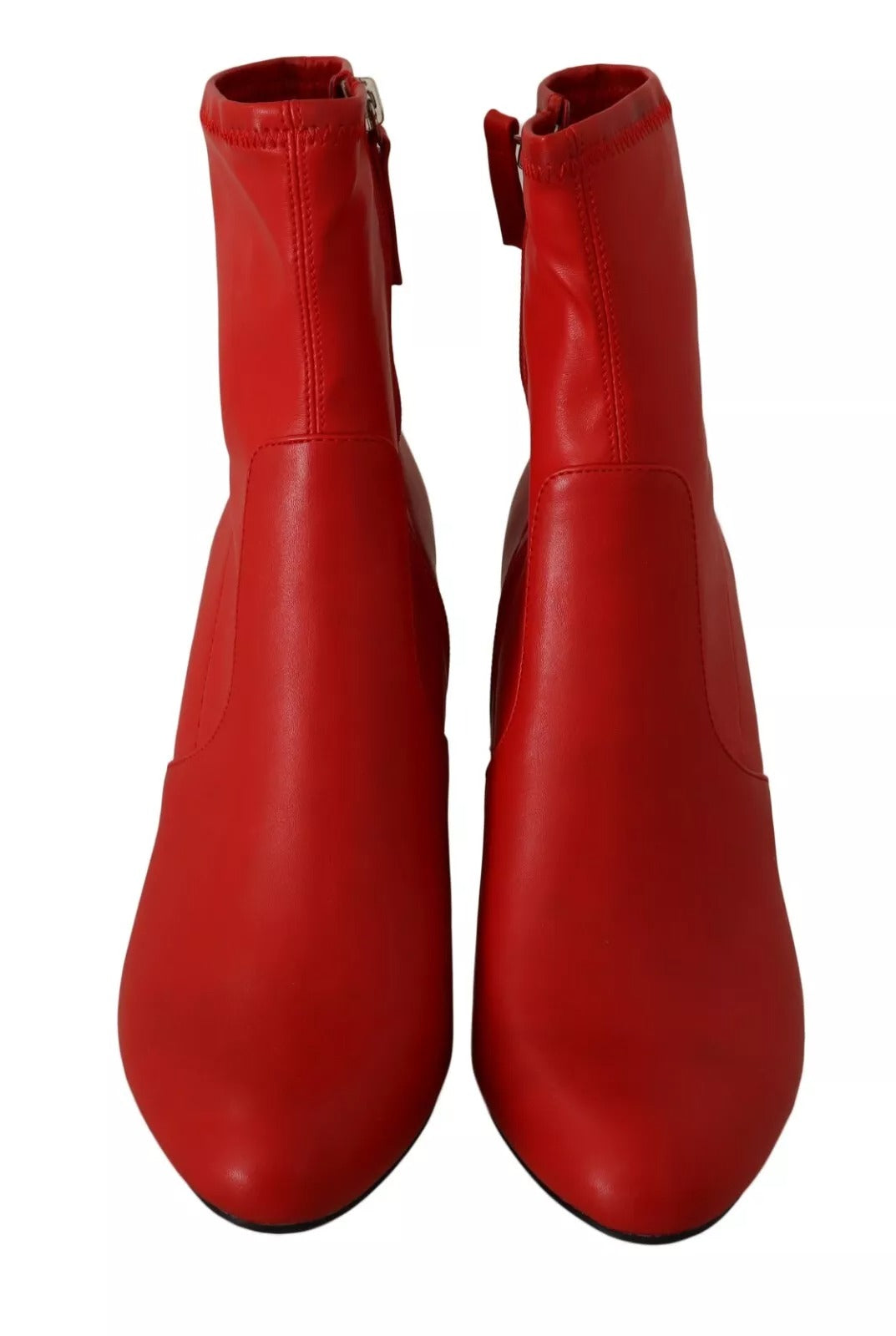 Steve Madden Red Leather Block Heels Ankle Boots Shoes by Steve Madden