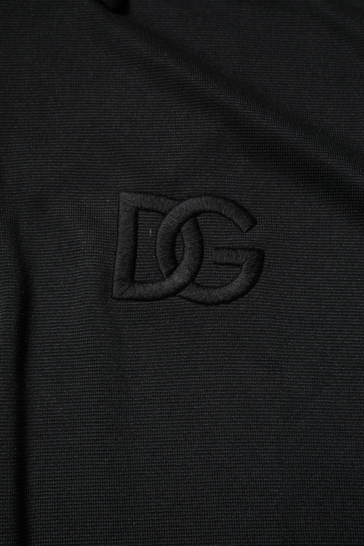 Dolce & Gabbana Black Polyester DG Logo Collared Polo T-shirt by Dolce & Gabbana
