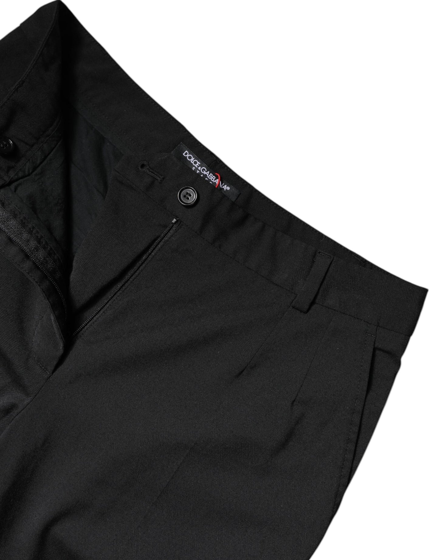 Dolce & Gabbana Black Polyester High Waist Slim Pants by Dolce & Gabbana
