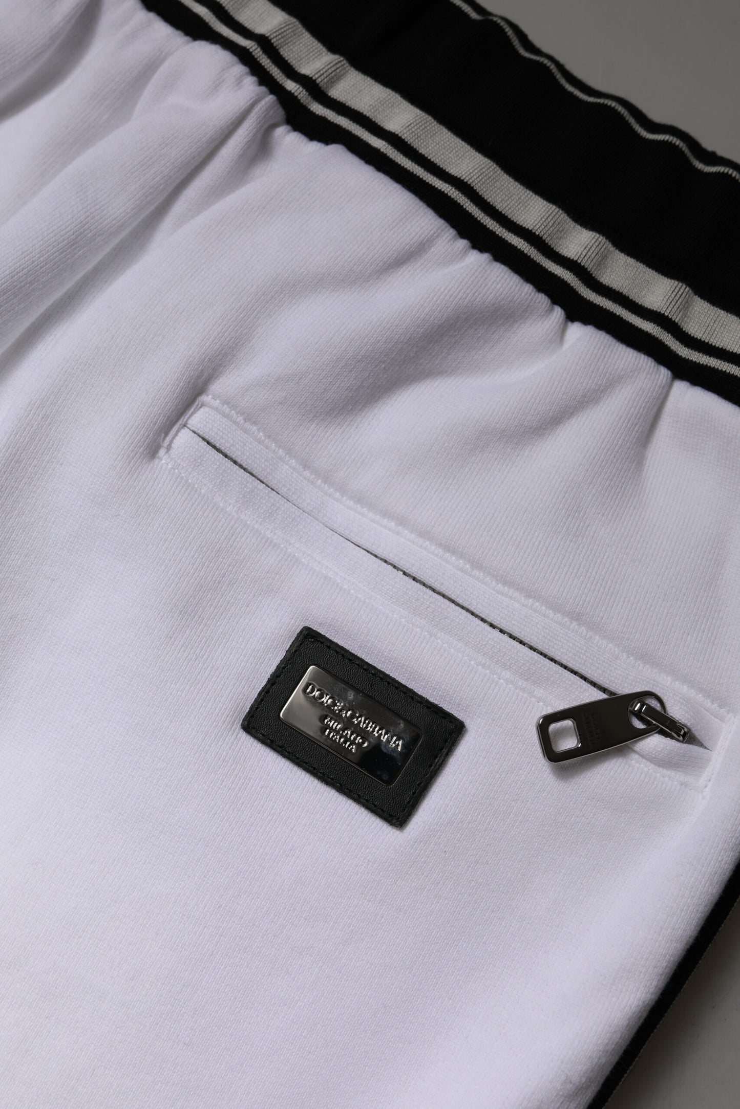 Dolce & Gabbana White Cotton Stretch Jogger Sweatpants Pants by Dolce & Gabbana