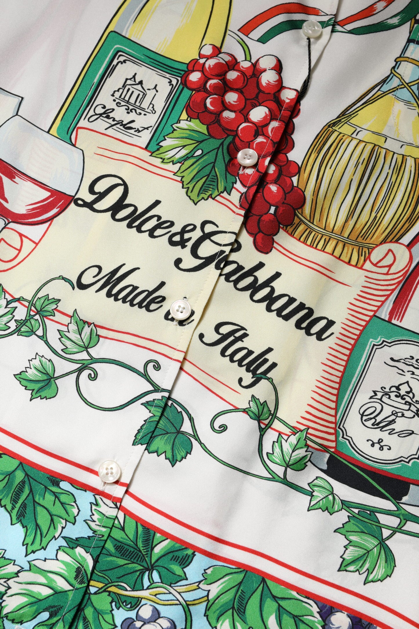 Dolce & Gabbana Multicolor Short Sleeve Silk Food Shirt Top by Dolce & Gabbana