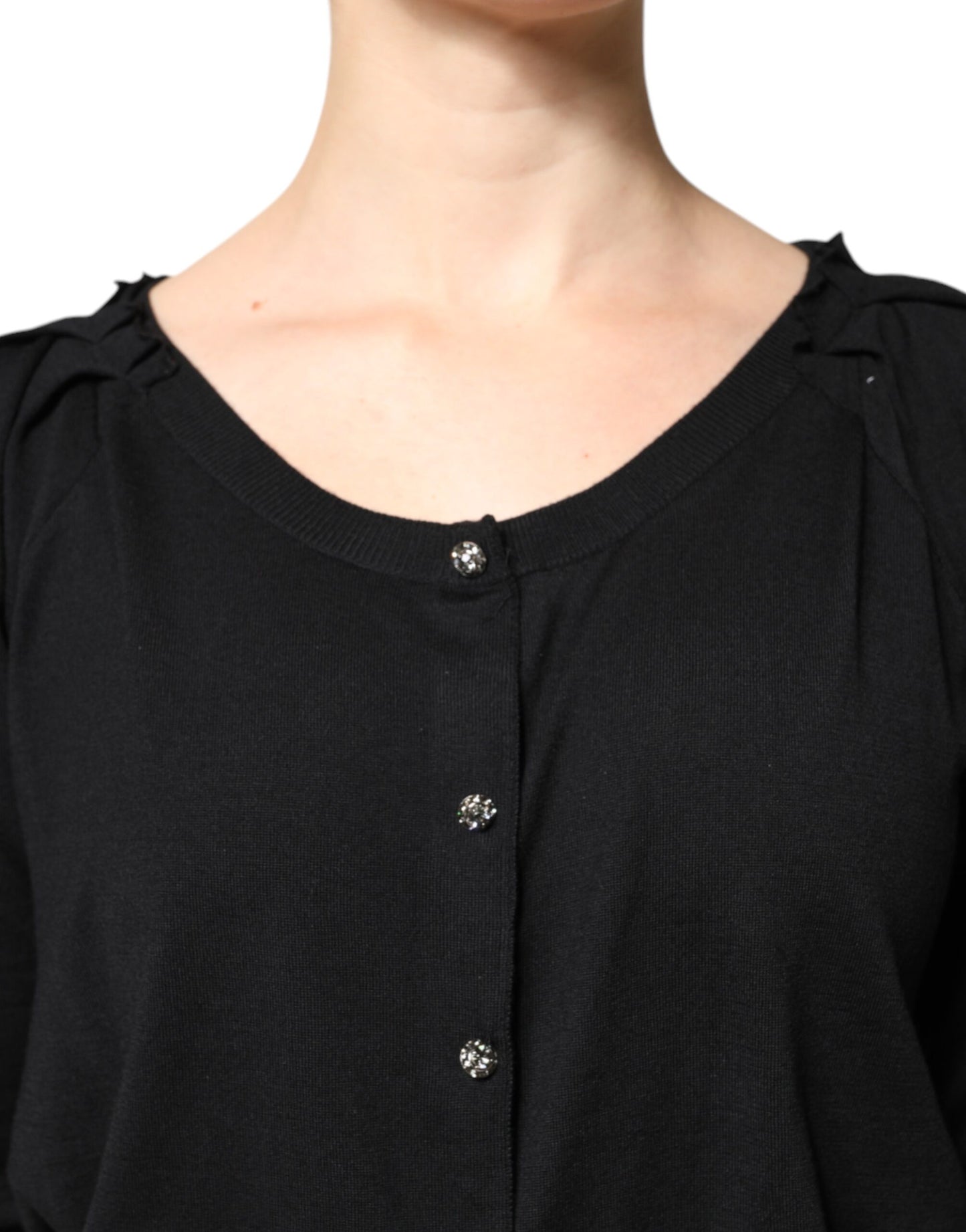 Dolce & Gabbana Black Button Down Short Sleeve Blouse Top by Dolce & Gabbana