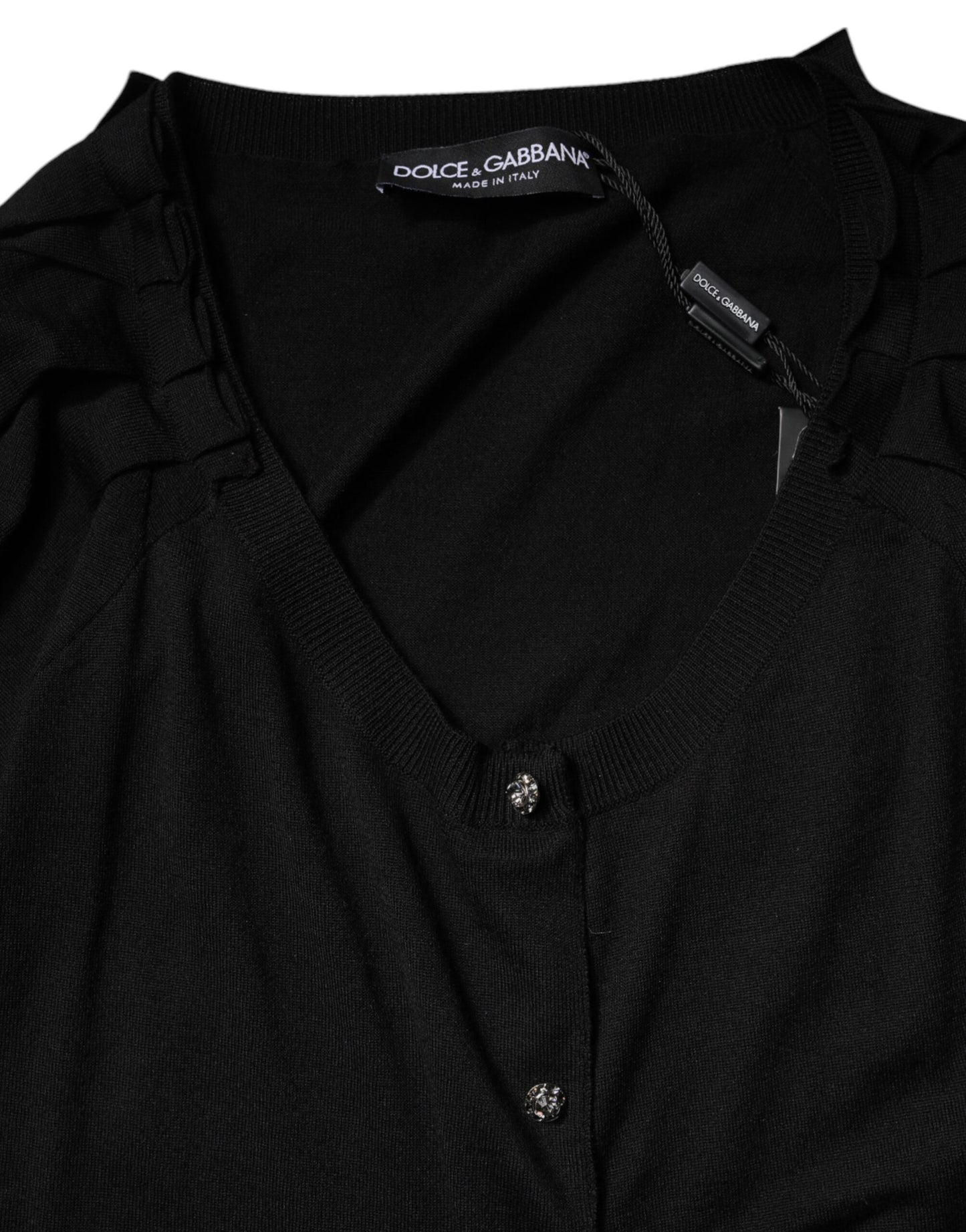 Dolce & Gabbana Black Button Down Short Sleeve Blouse Top by Dolce & Gabbana