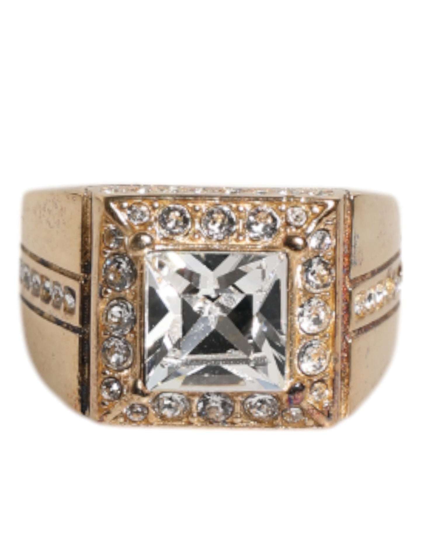 Bague Dolce & Gabbana en argent sterling 925 doré avec cristaux