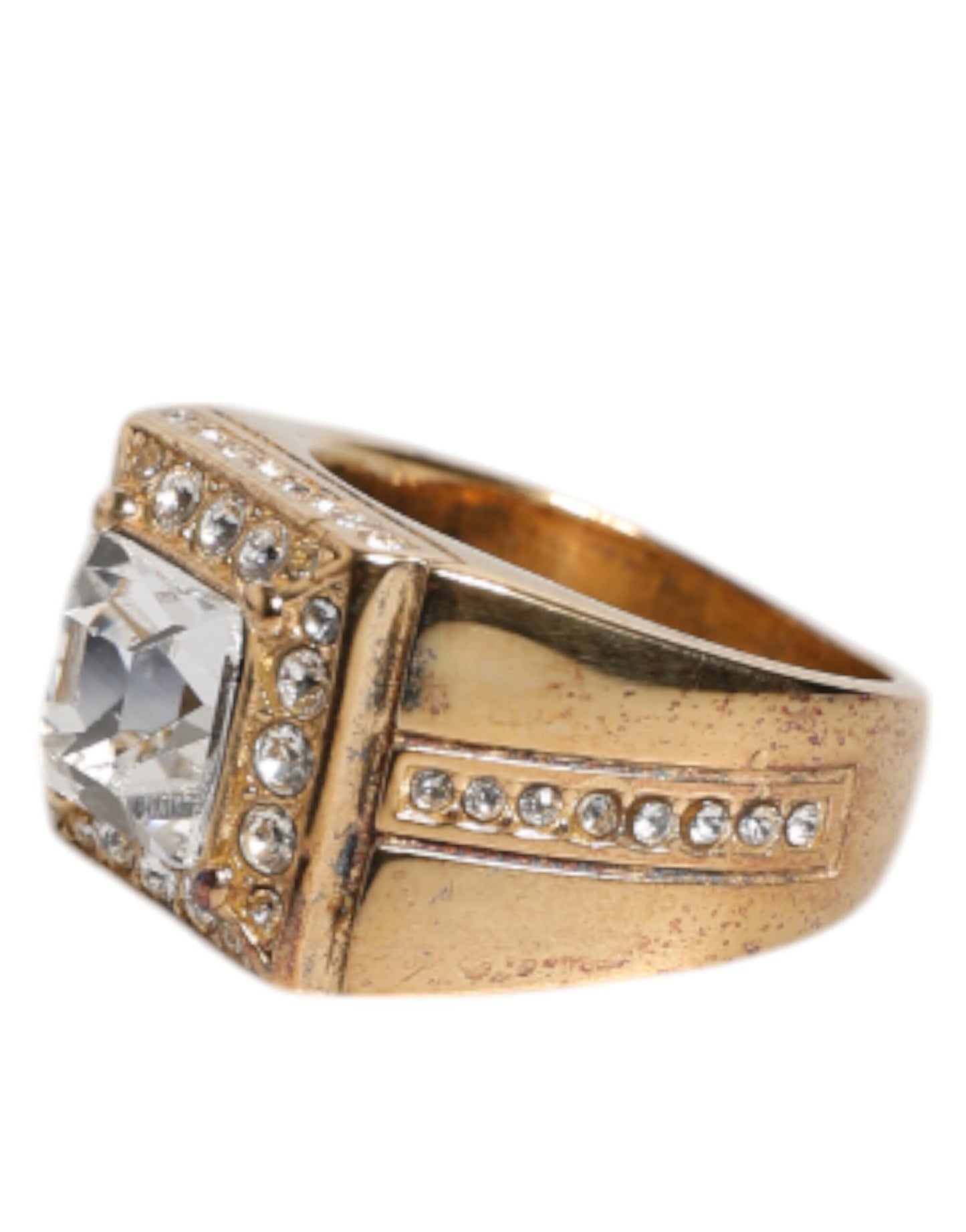 Bague Dolce & Gabbana en argent sterling 925 doré avec cristaux