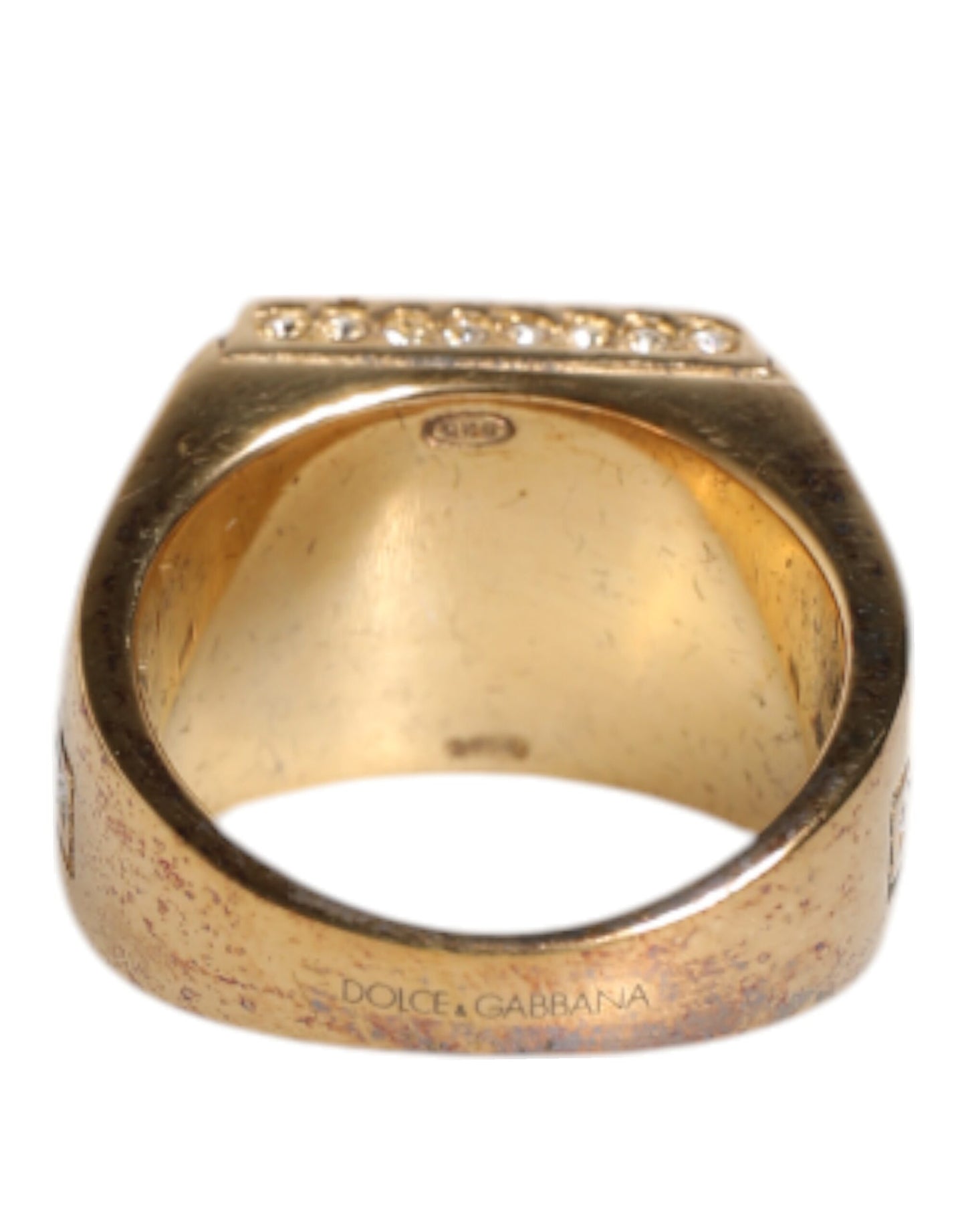 Bague Dolce & Gabbana en argent sterling 925 doré avec cristaux