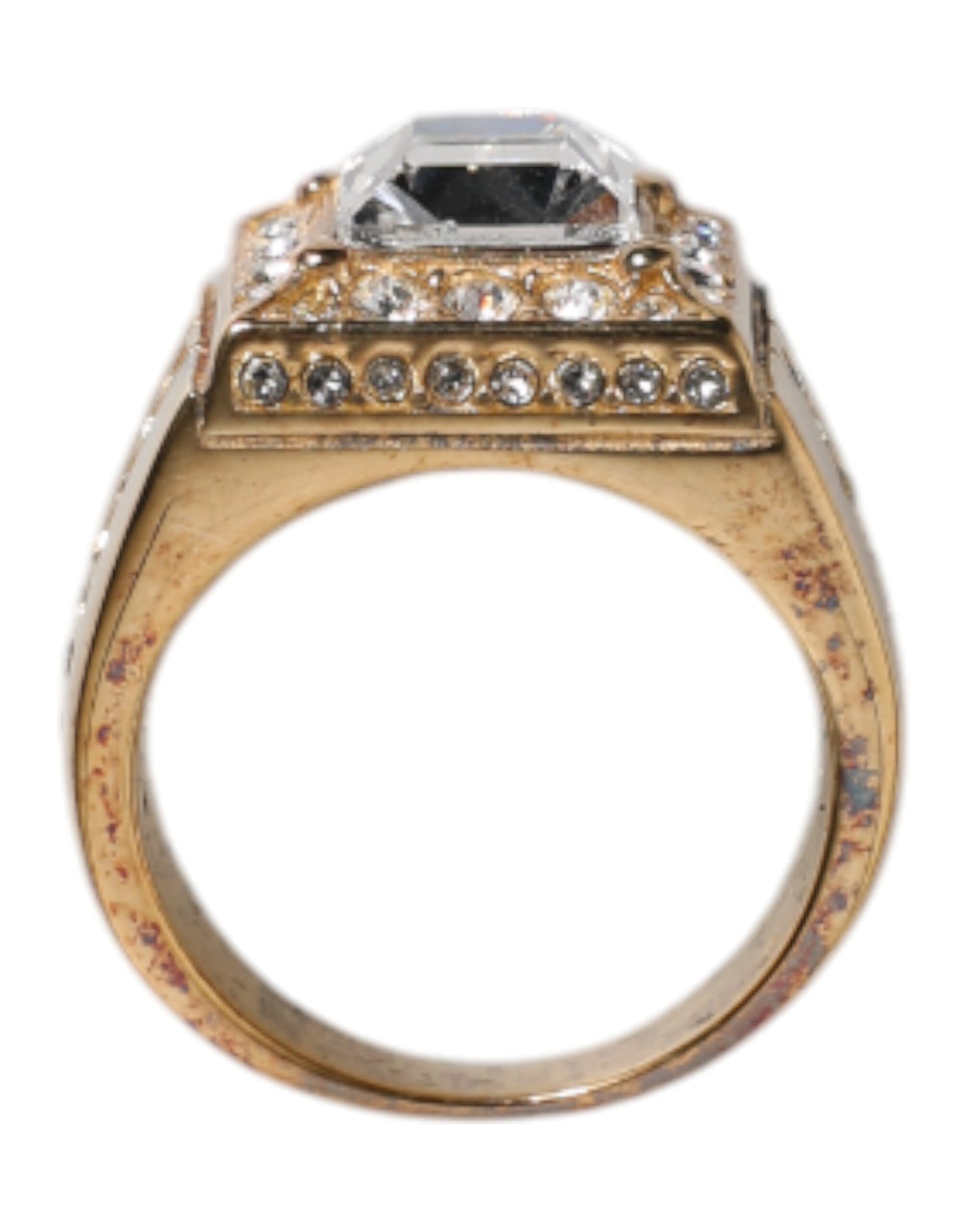 Bague Dolce & Gabbana en argent sterling 925 doré avec cristaux