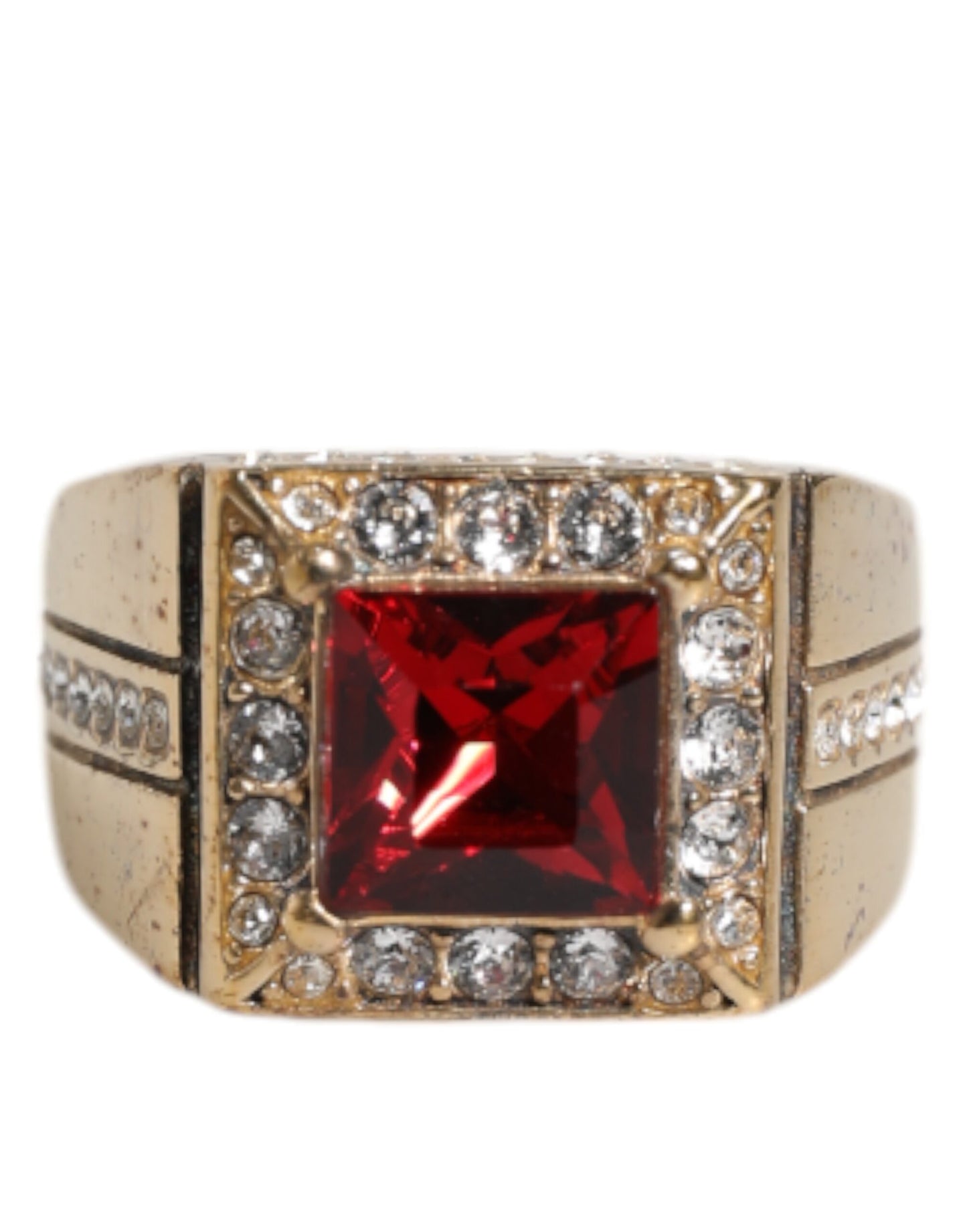 Bague Dolce & Gabbana en argent sterling 925 doré avec cristaux