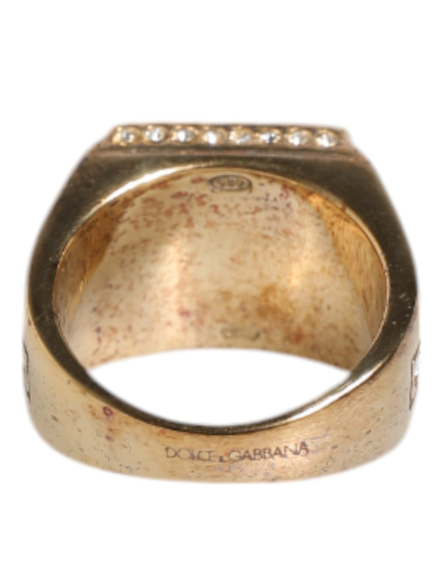 Bague Dolce & Gabbana en argent sterling 925 doré avec cristaux