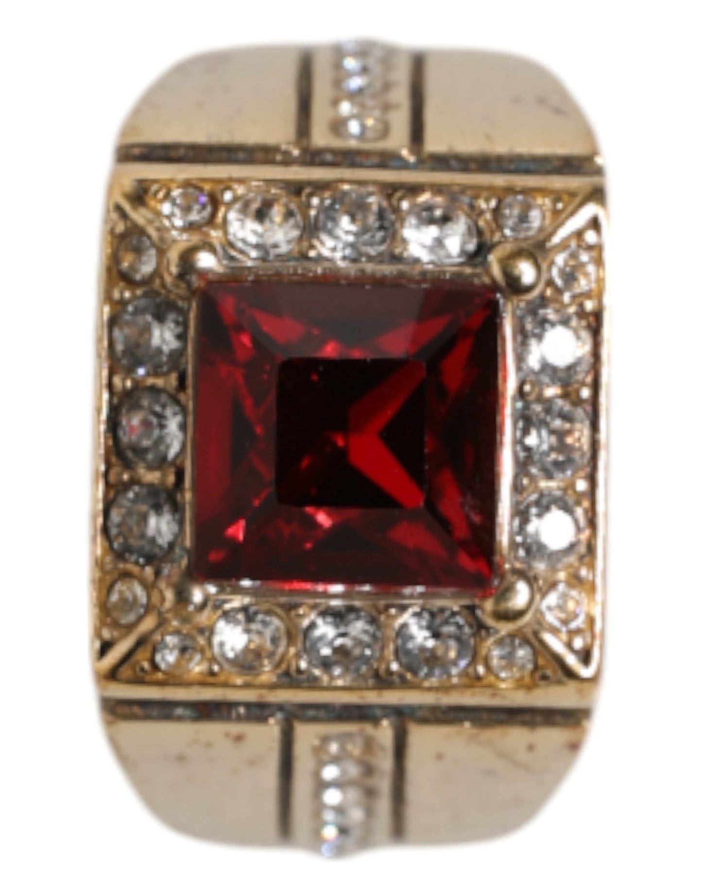 Bague Dolce & Gabbana en argent sterling 925 doré avec cristaux