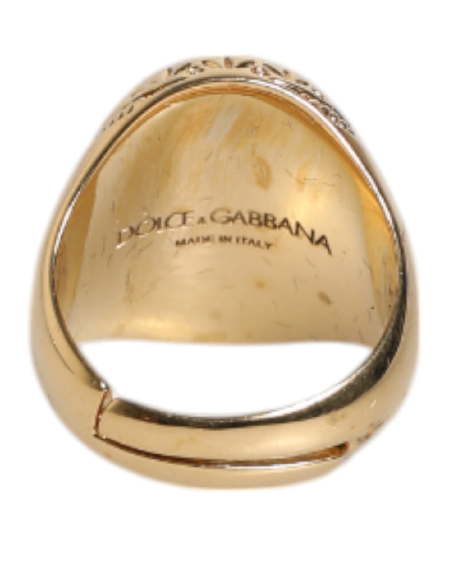 Bague Dolce & Gabbana bicolore avec logo gravé doré