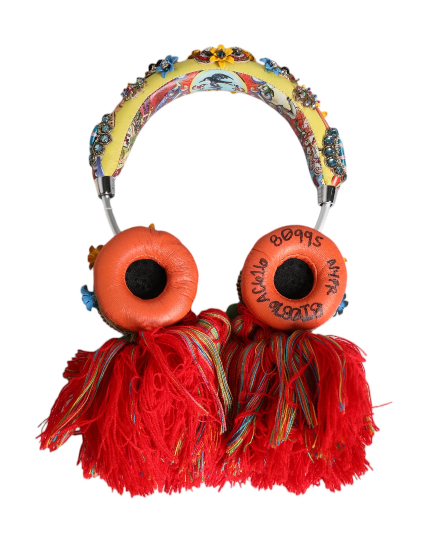 Casque audio Dolce & Gabbana multicolore à pampilles et cristaux fantaisie
