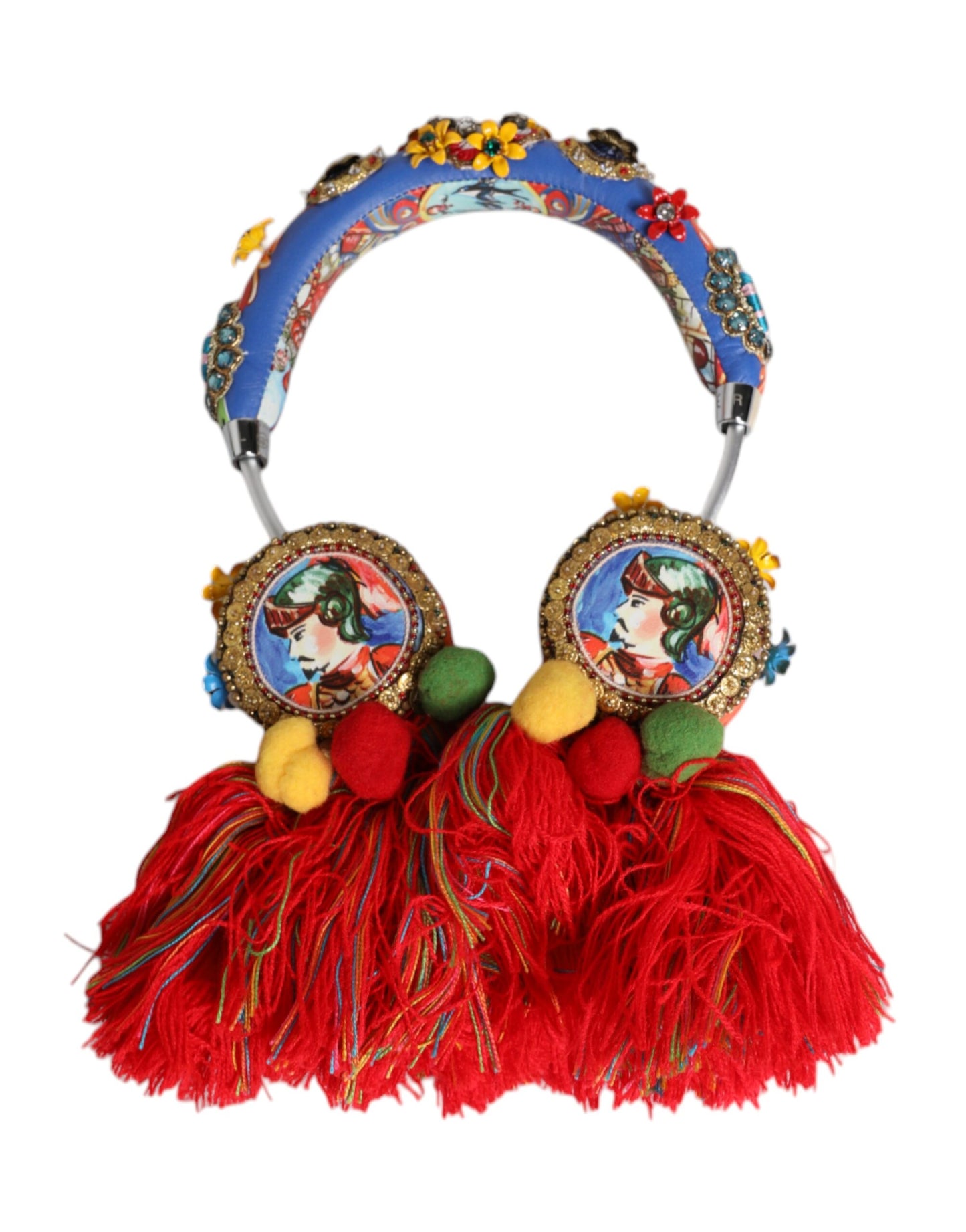 Casque audio Dolce & Gabbana multicolore à pampilles et cristaux fantaisie