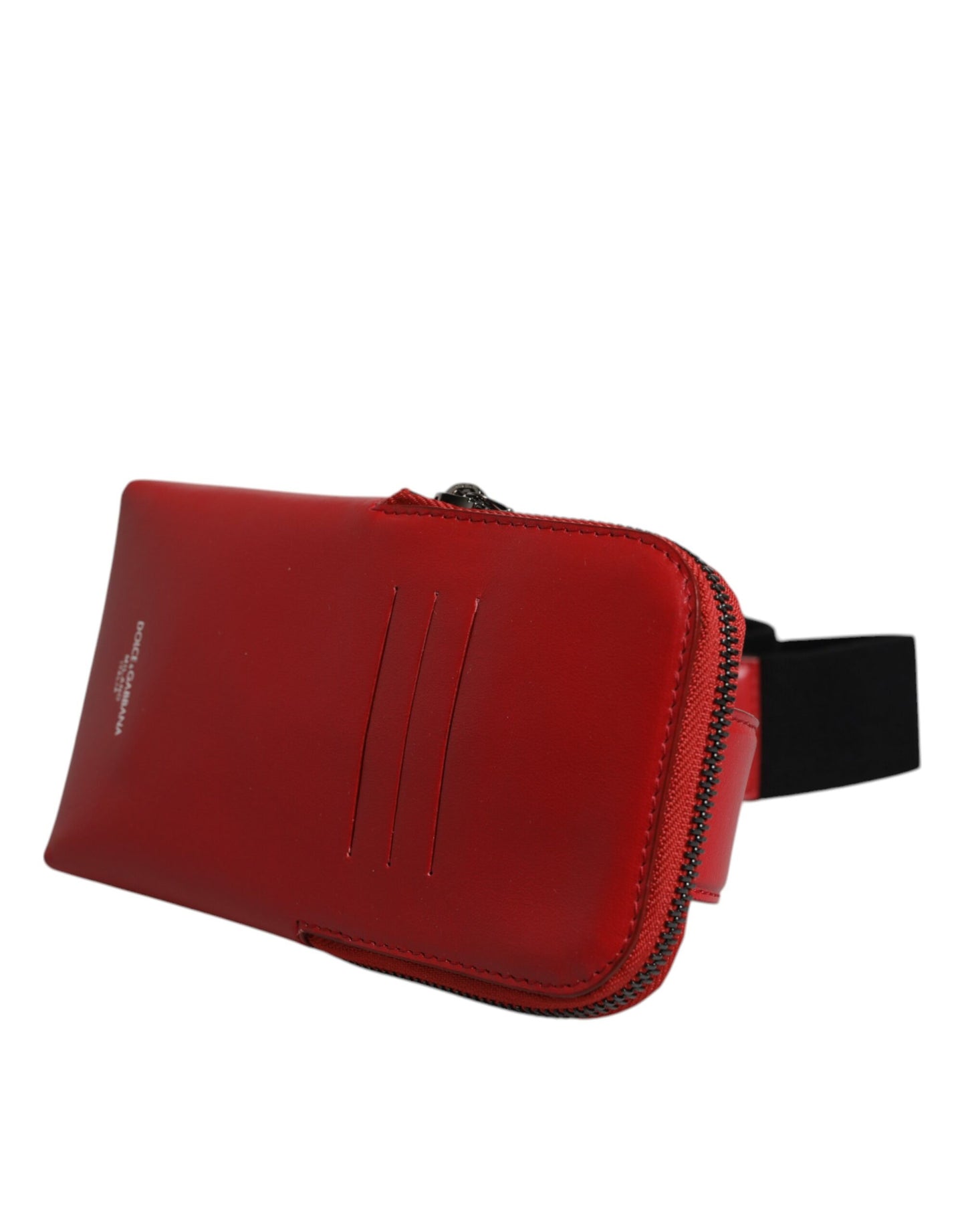 Sac banane Dolce & Gabbana en cuir de veau rouge avec logo