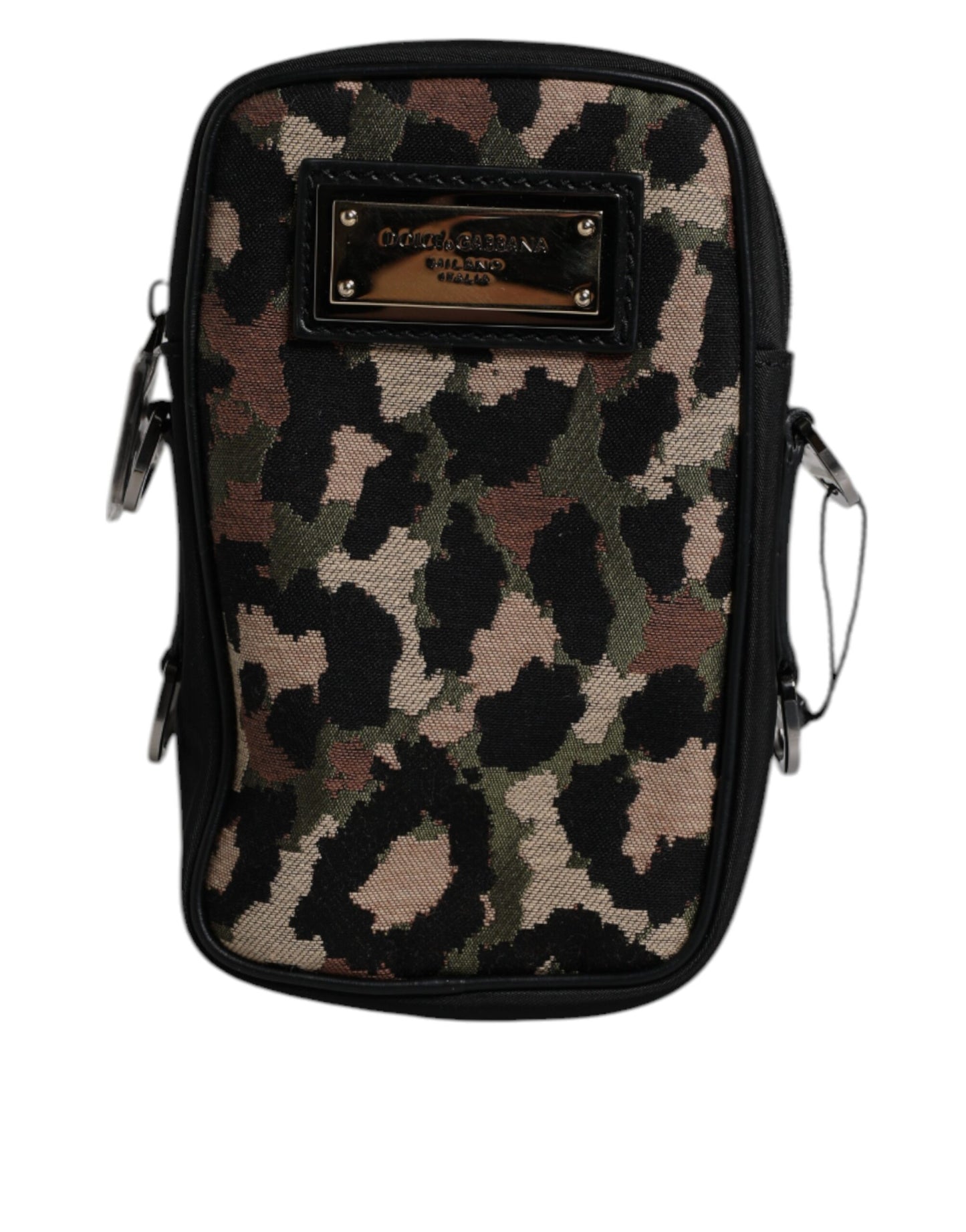 Sac à bandoulière Dolce & Gabbana en jacquard léopard multicolore avec logo et plaque