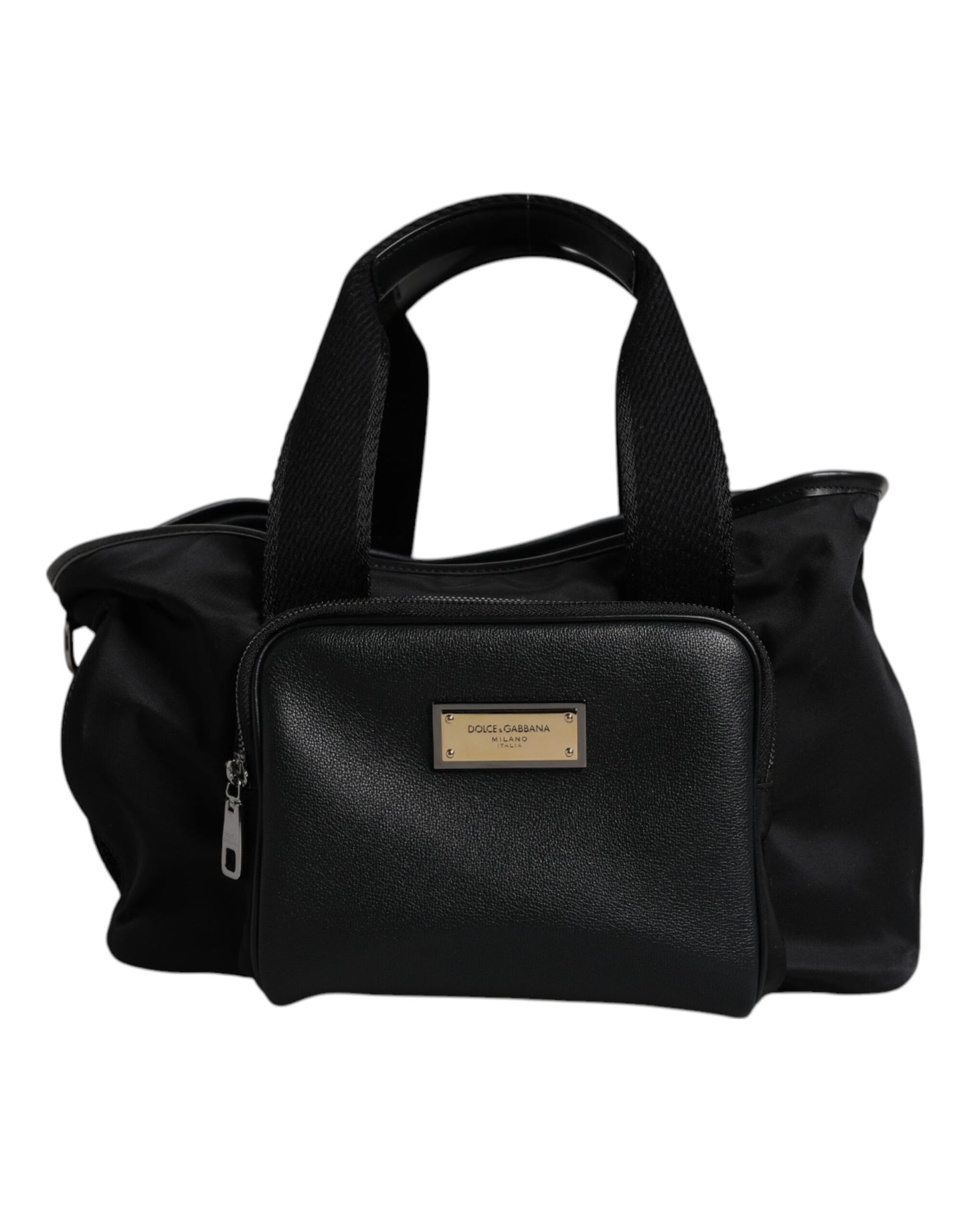 Sac à bandoulière noir Dolce & Gabbana avec logo et plaque pour animal de compagnie